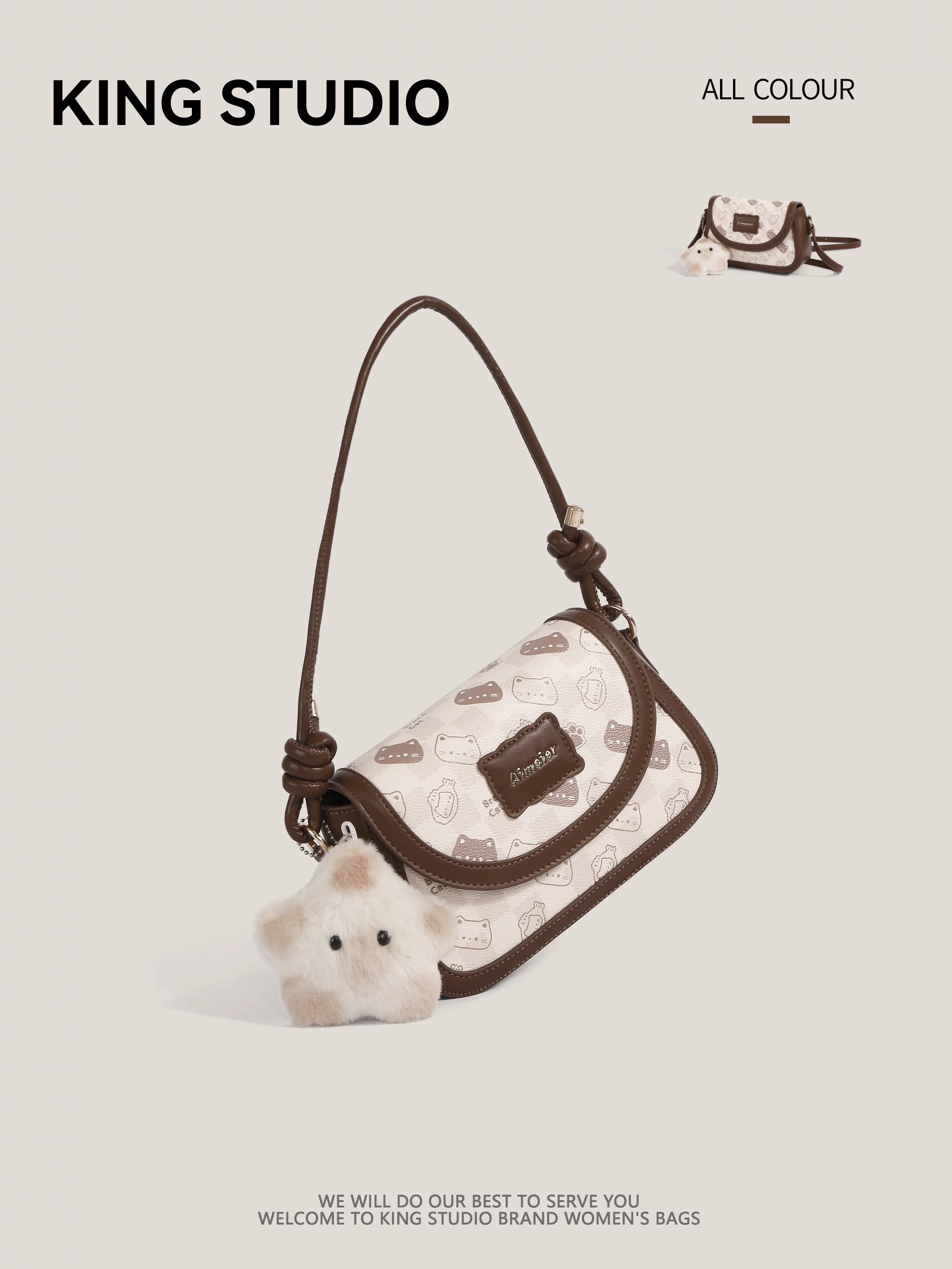 Túi xách mèo dễ thương dành cho nữ 2025, mẫu mới thời thượng, túi đeo nách cao cấp, túi đeo vai và đeo chéo đa năng, thời trang.