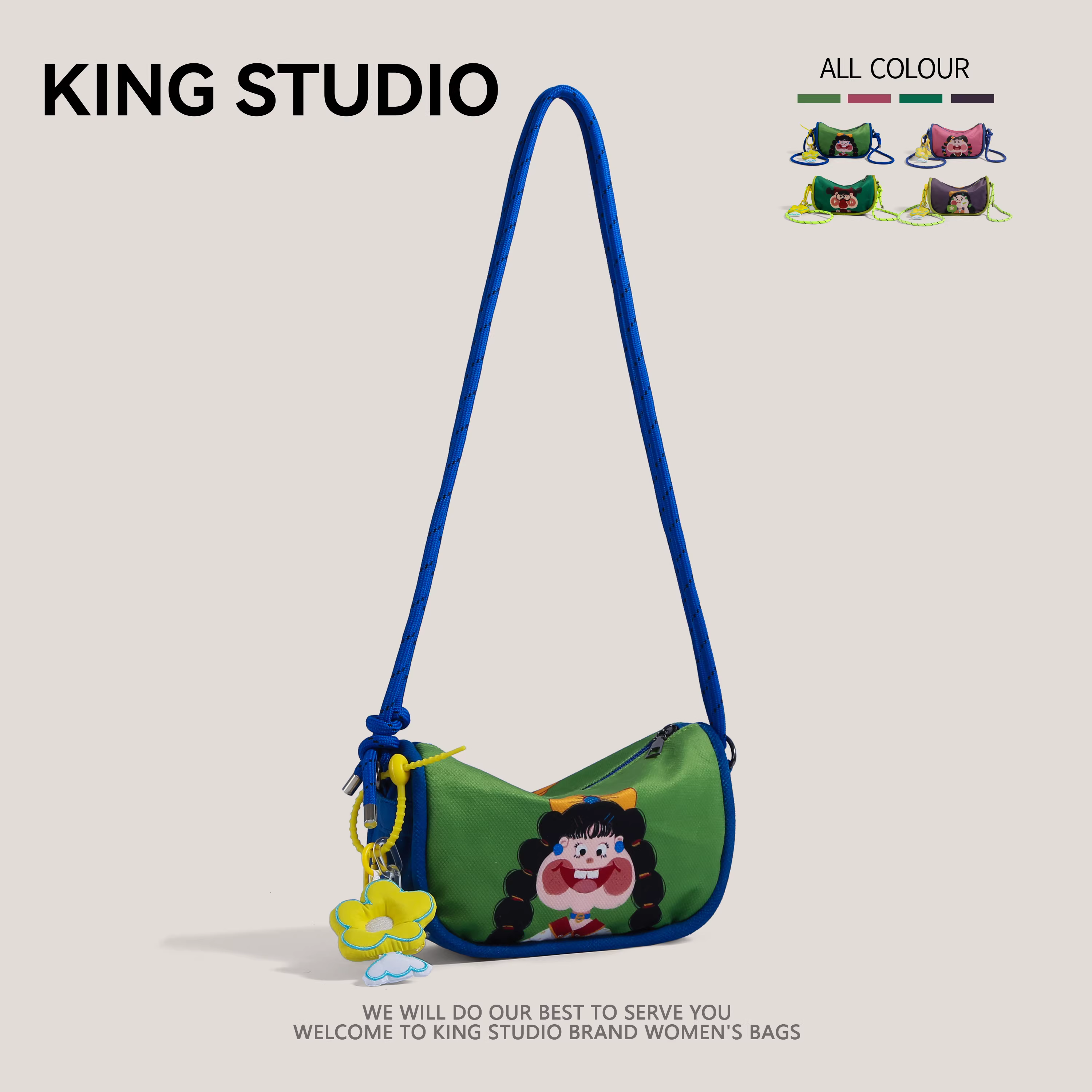 Túi vải in hình minh họa độc đáo cá nhân hóa dành cho nữ, mẫu mới 2025, phong cách graffiti, túi điện thoại dễ thương, hoạt hình, đeo vai, đeo chéo