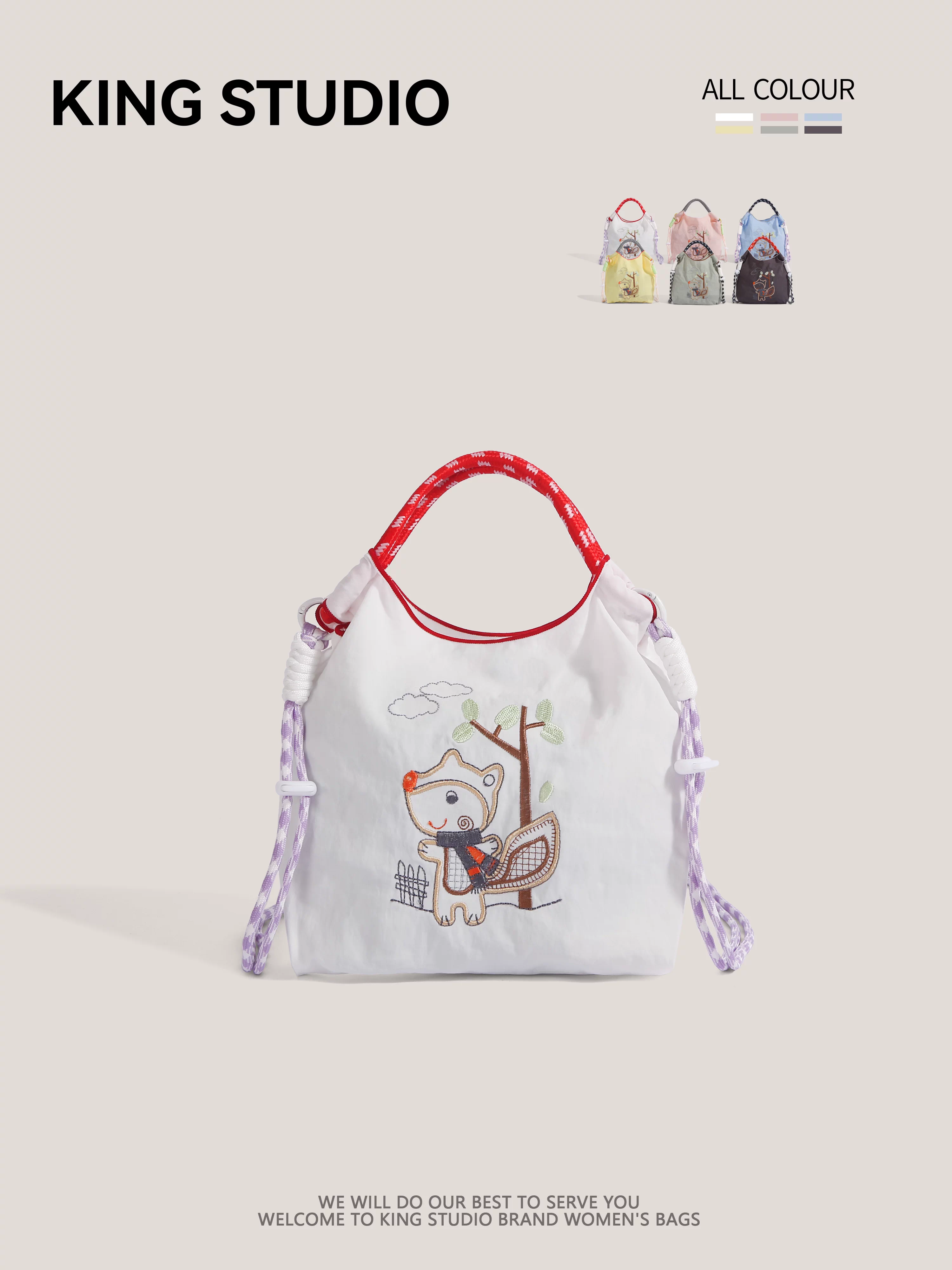 Túi mua sắm thân thiện với môi trường dây chuyền bi Nhật Bản, túi nylon thêu, túi đựng điện thoại mini dành cho nữ, túi đeo vai đa năng, túi đeo chéo