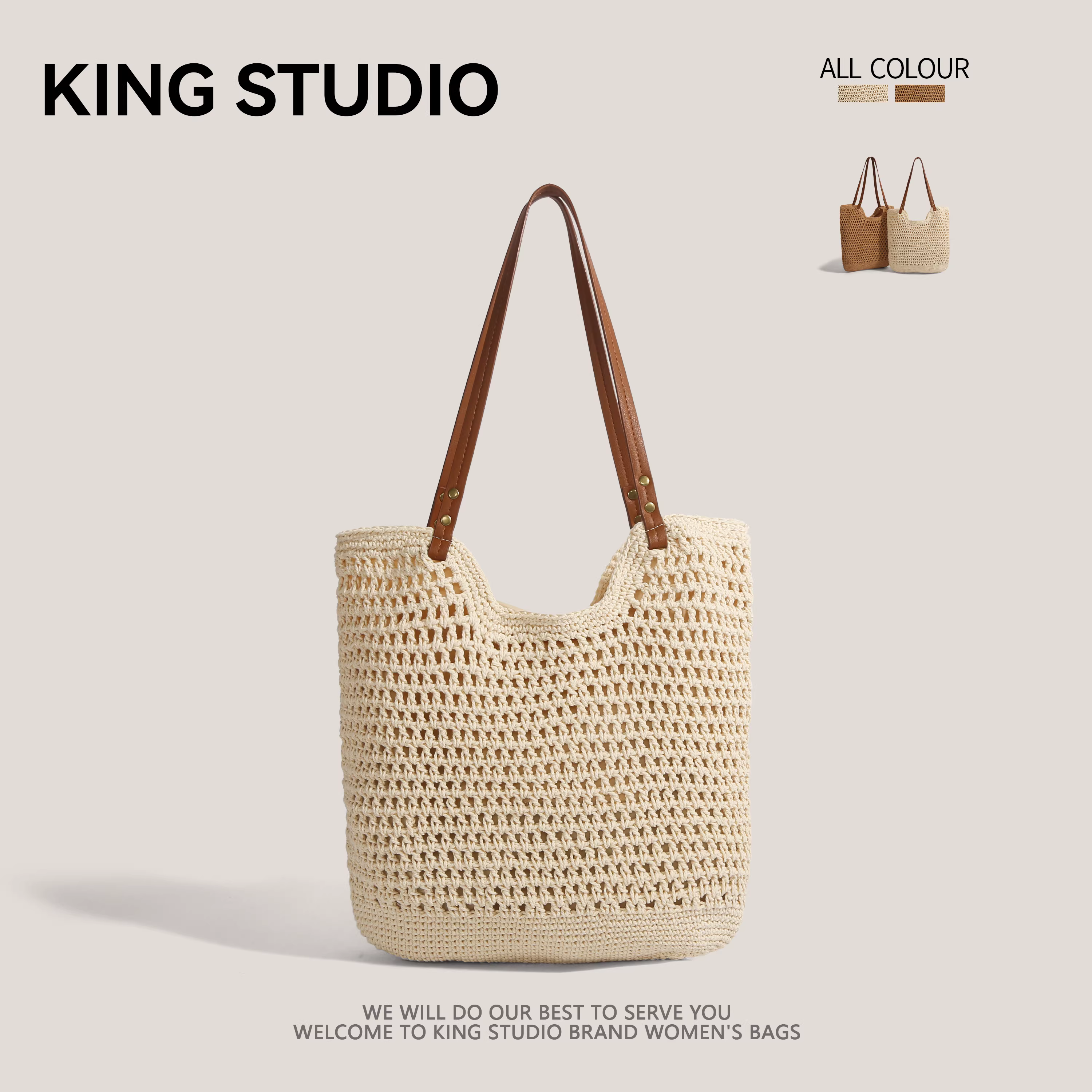 Túi dệt tay dung tích lớn dành cho nữ 2025 túi cói thời thượng mới túi đi biển túi đeo vai túi tote đi làm