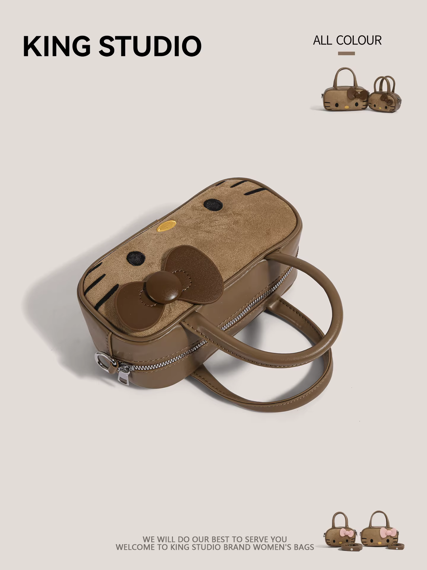 Túi xách Hello Kitty hoạt hình dễ thương dành cho nữ, mẫu mới 2025, thiết kế độc đáo, đeo chéo, túi vuông nhỏ