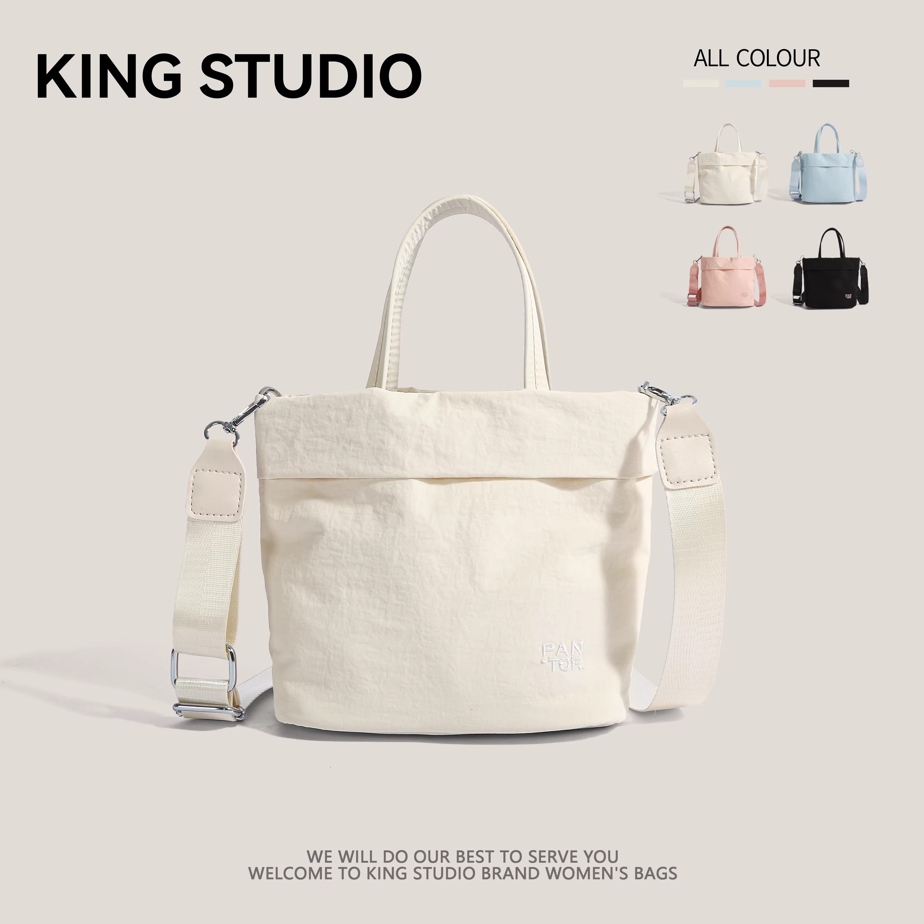 Túi vải nylon dễ thương dành cho nữ, mẫu mới 2025, thời trang Hàn Quốc, túi tote nhỏ đa năng, đeo vai, đeo chéo