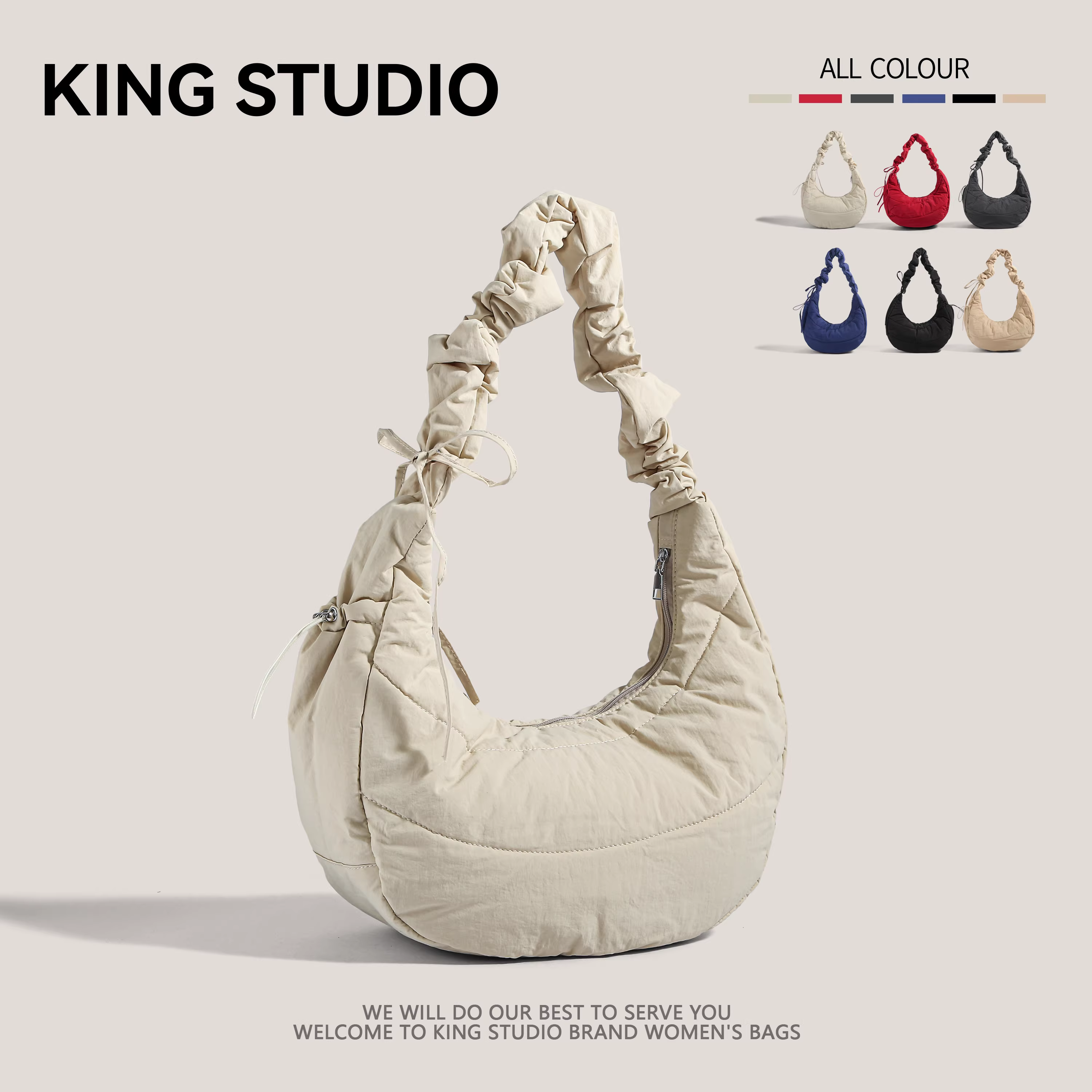 Túi bánh bao nylon Hàn Quốc dành cho nữ, mẫu mới 2025, thời trang, đeo nách, đa năng, dung tích lớn, đeo vai, đeo chéo