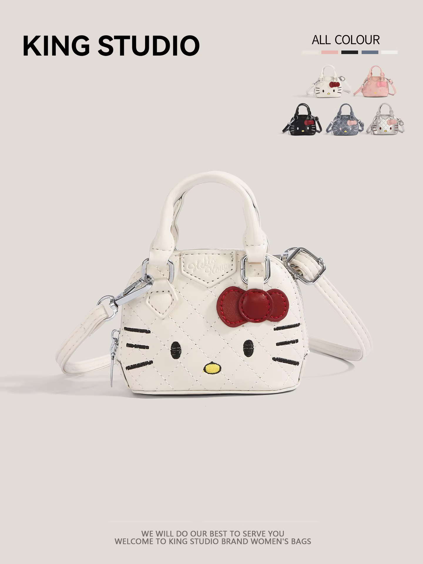Túi Hello Kitty dễ thương dành cho nữ, mẫu mới 2025, thời trang hoạt hình, túi đeo chéo mini đa năng