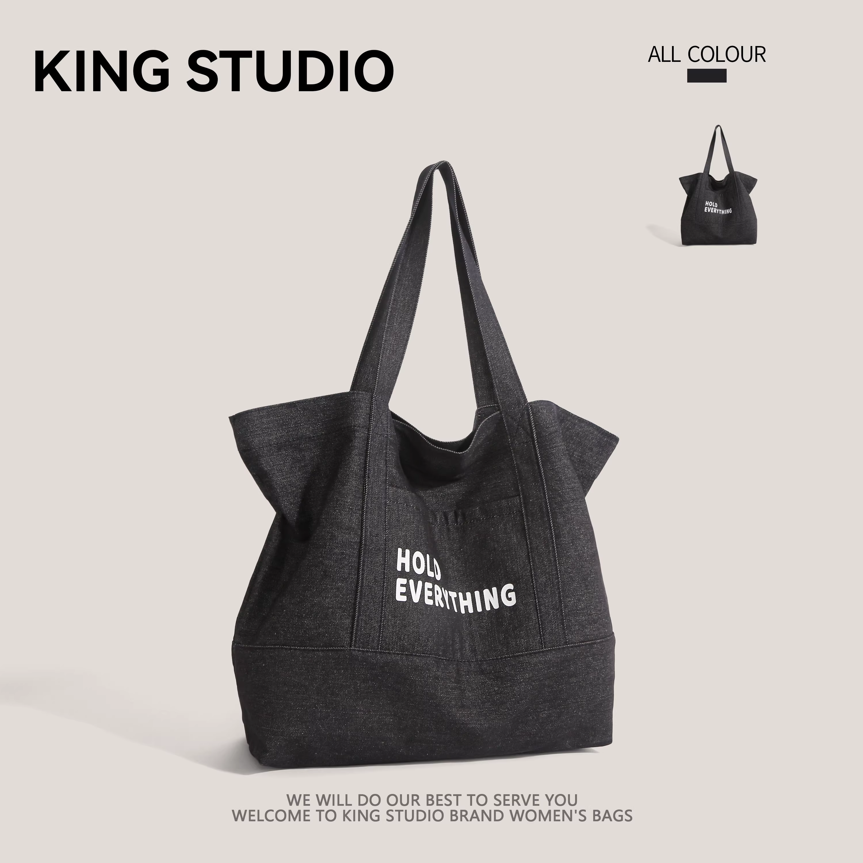 Túi vải canvas phong cách Nhật Bản, kiểu dáng đơn giản, cổ điển, tiện dụng, thích hợp đi mua sắm và đi làm, túi đeo vai dung tích lớn, dễ mang theo.