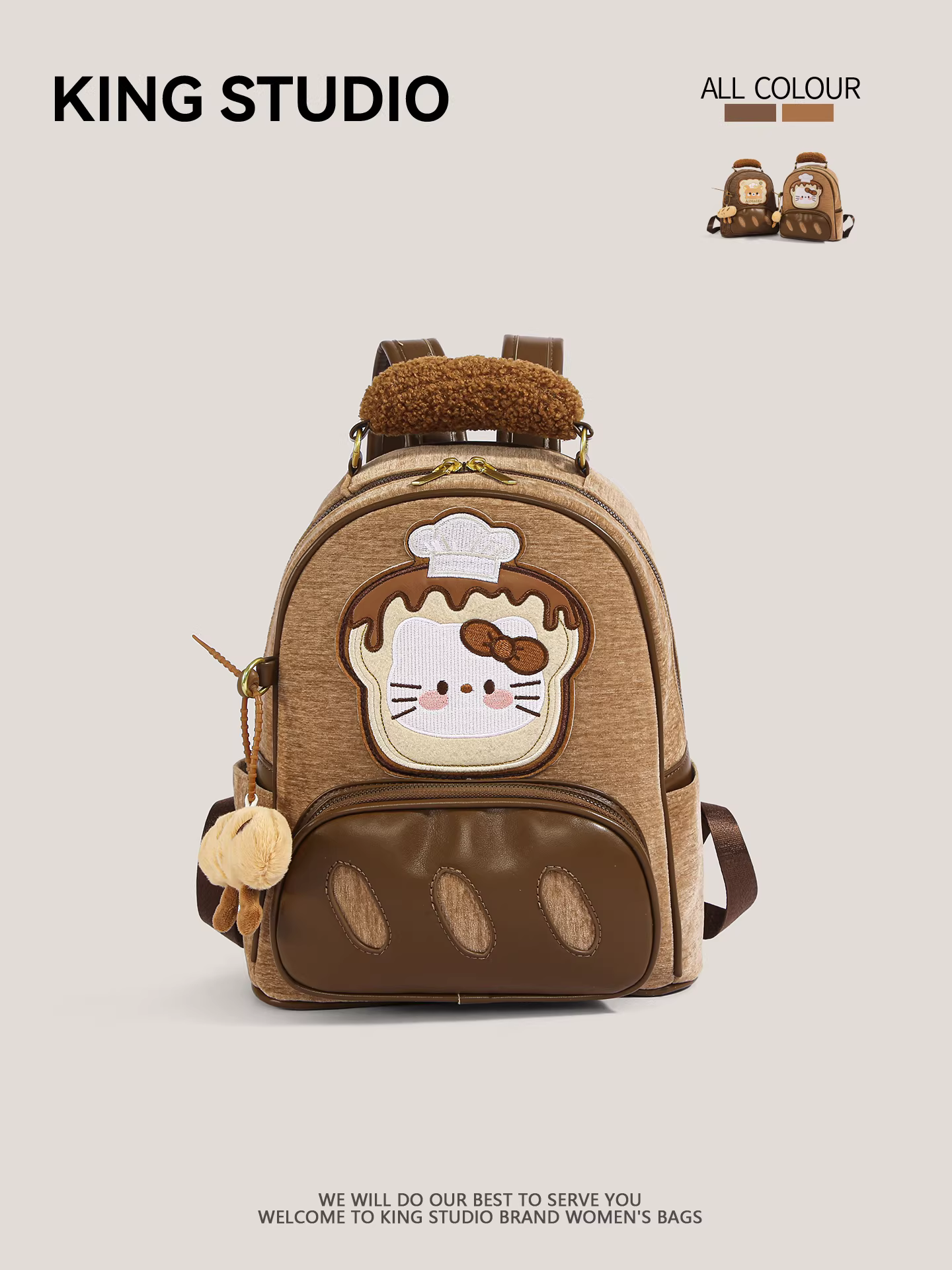 Ba lô Hello Kitty dễ thương dành cho nữ 2026, mẫu mới, dung tích lớn, phong cách retro, đa năng, balo học sinh, cặp sách