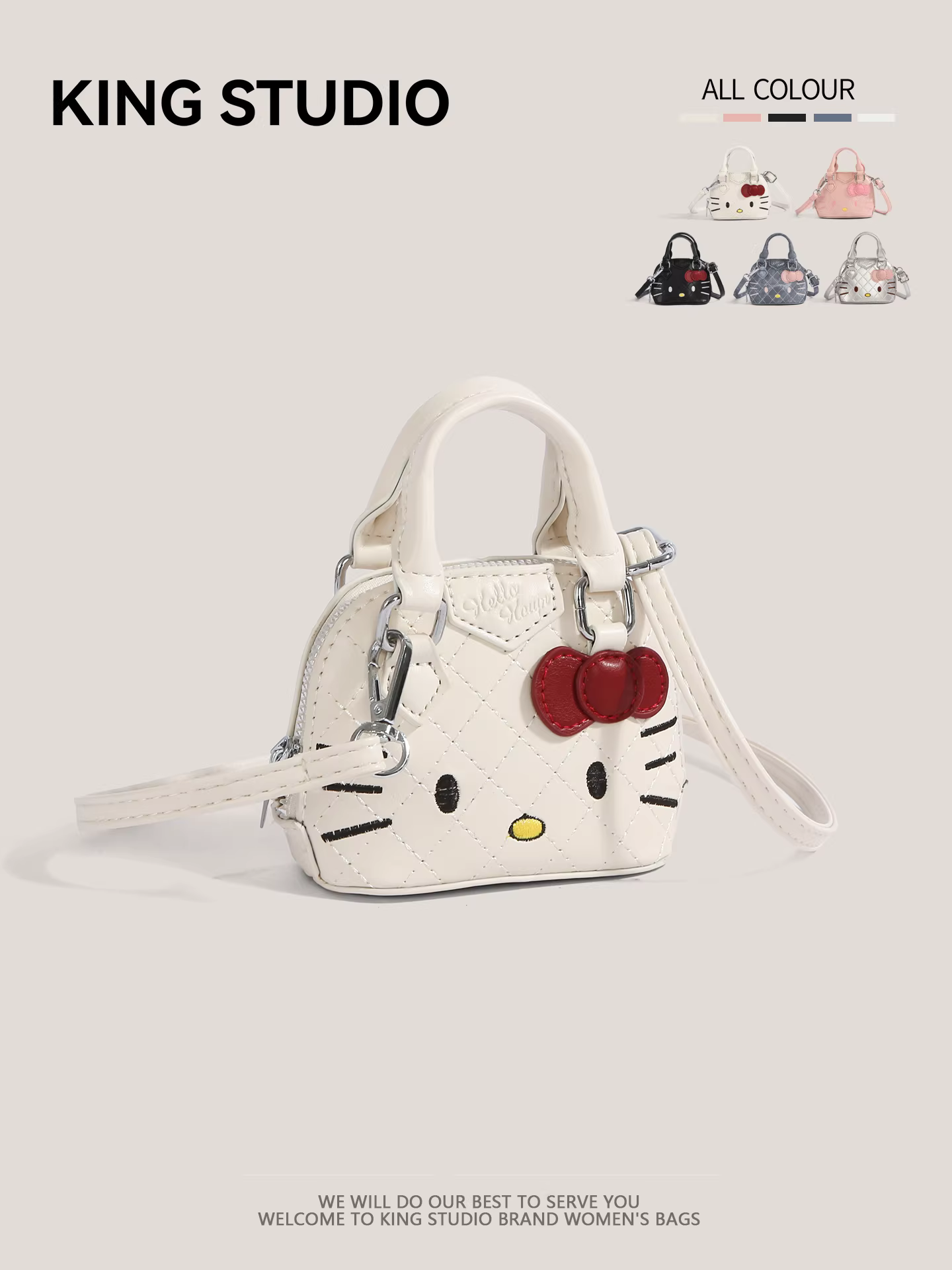 Túi Hello Kitty dễ thương dành cho nữ, mẫu mới 2025, thời trang hoạt hình, túi đeo chéo mini đa năng