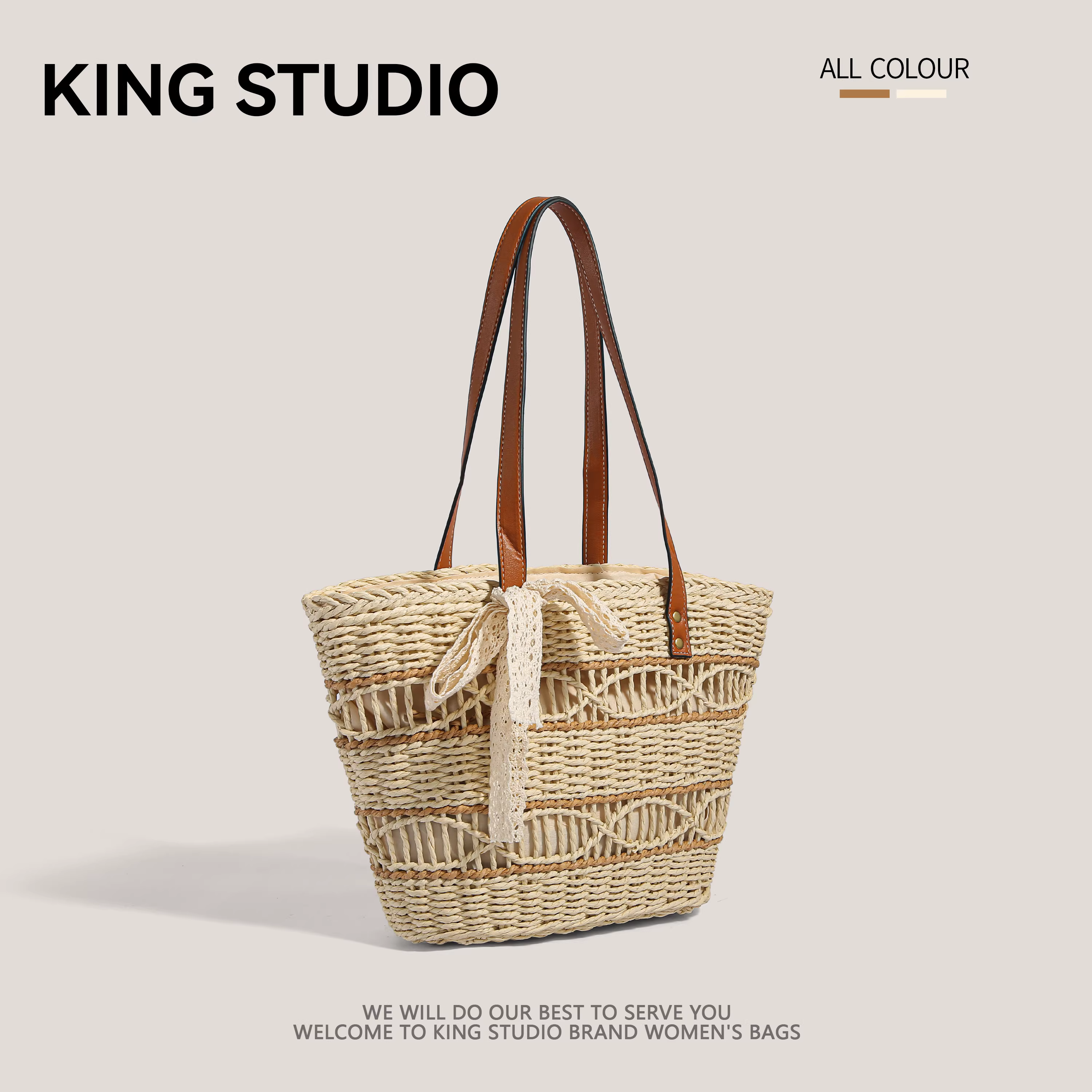 Túi cói đan tay cỡ lớn dành cho nữ, mẫu mới thời thượng hè 2025, túi xách đi biển, túi đeo vai