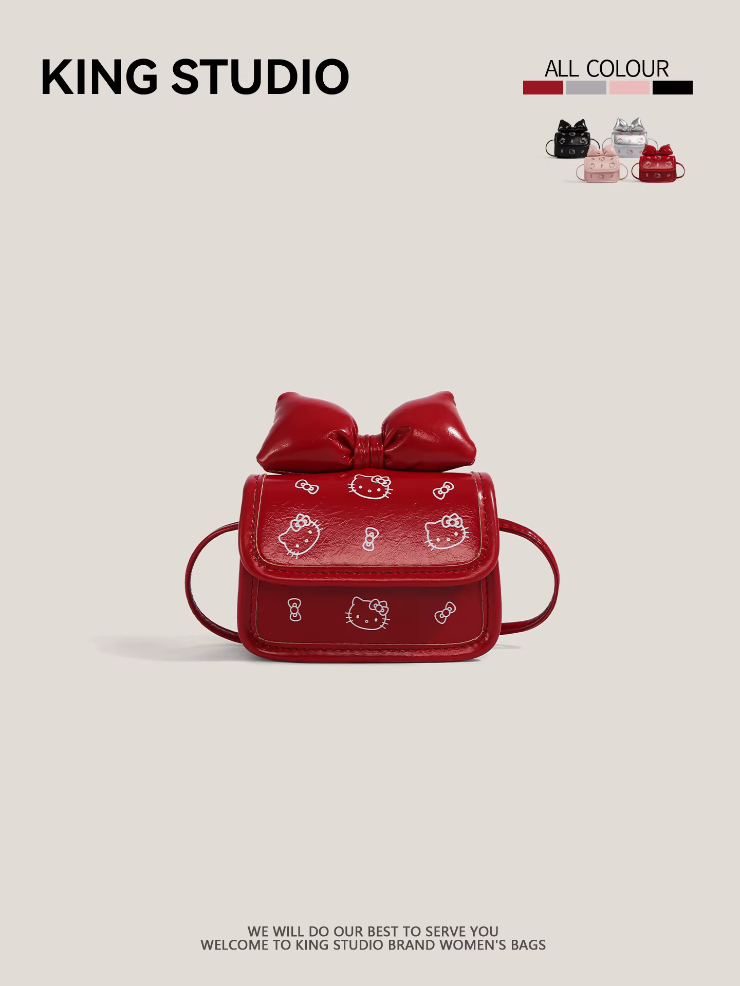 Túi vuông nhỏ xinh Hello Kitty dành cho nữ, mẫu mới 2025, túi đeo chéo đa năng mini Hello Kitty