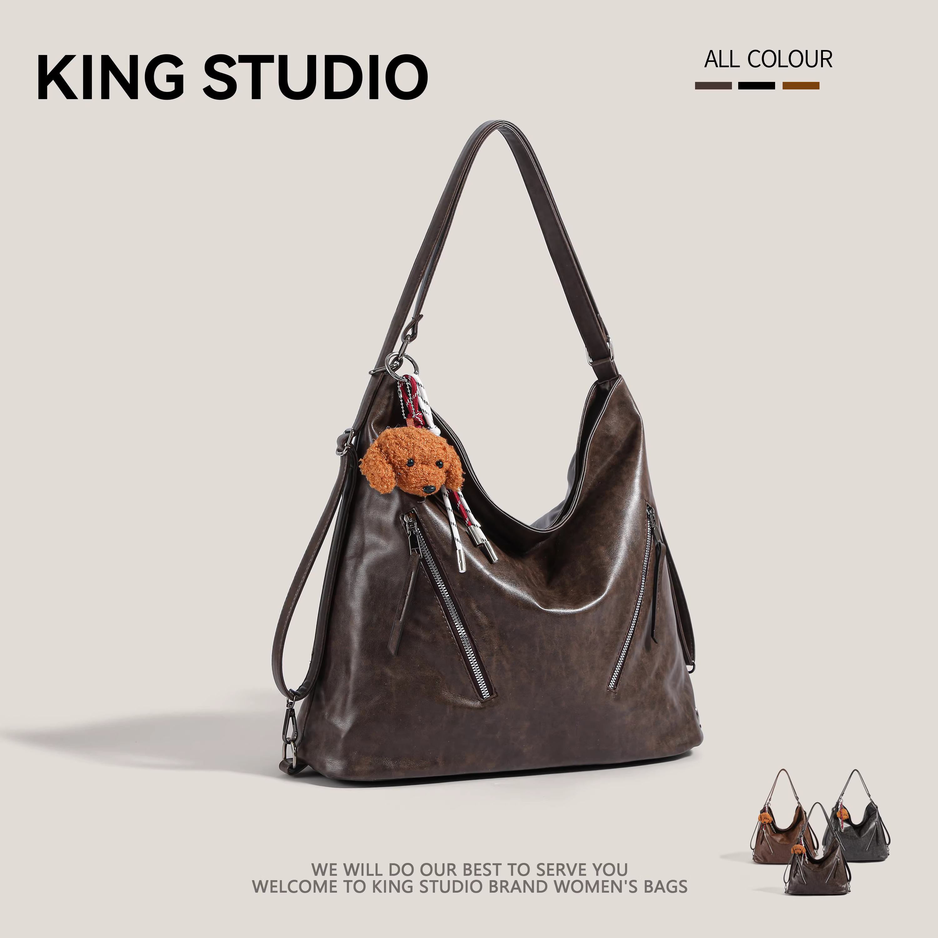 Ba lô retro nữ thời trang thu đông 2025, túi tote Hàn Quốc cá tính, balo đi làm dung tích lớn