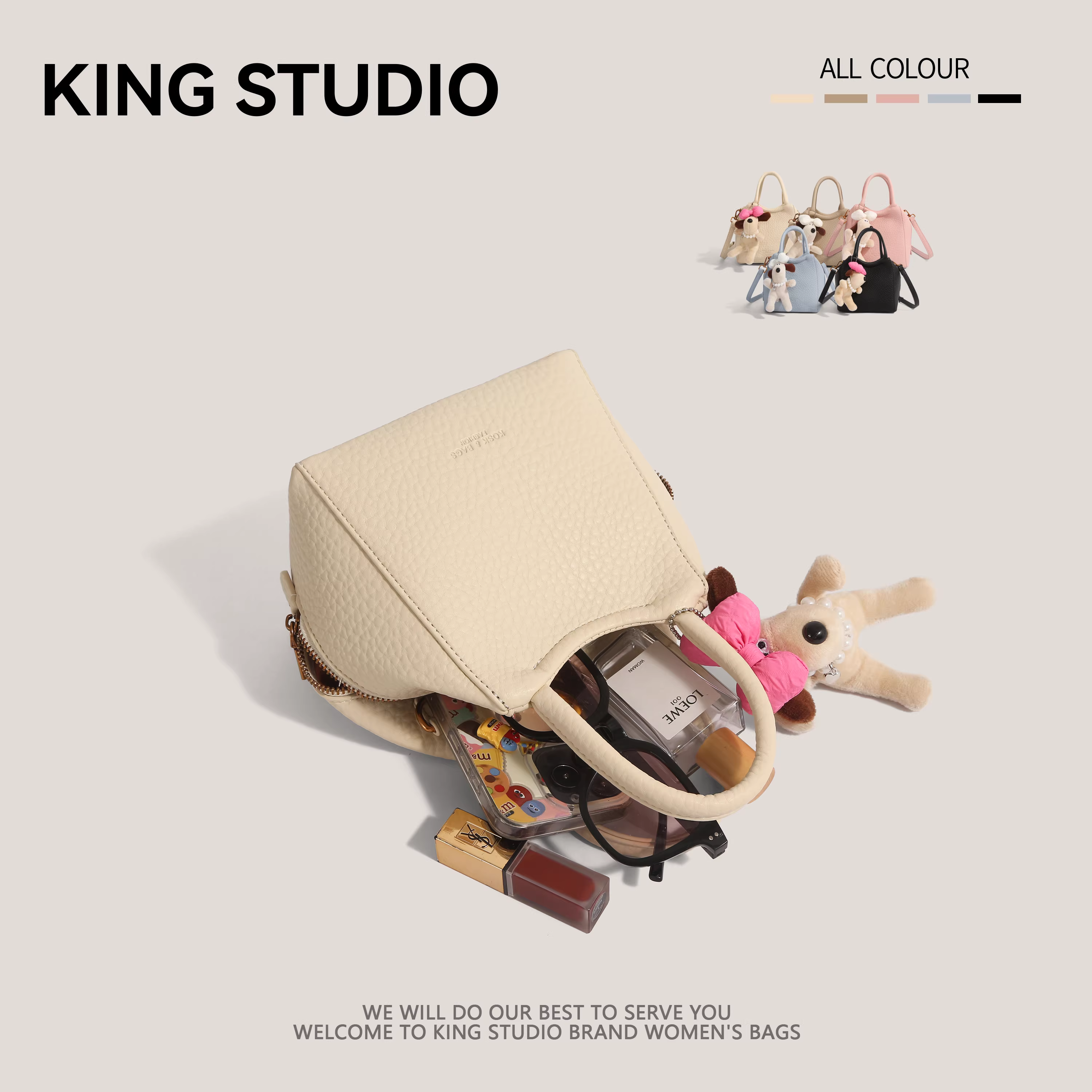 Túi xách họa tiết vải lychee Hàn Quốc dành cho nữ, mẫu mới 2025, thời trang xuân/hè, kiểu dáng xô, đa năng, đeo chéo