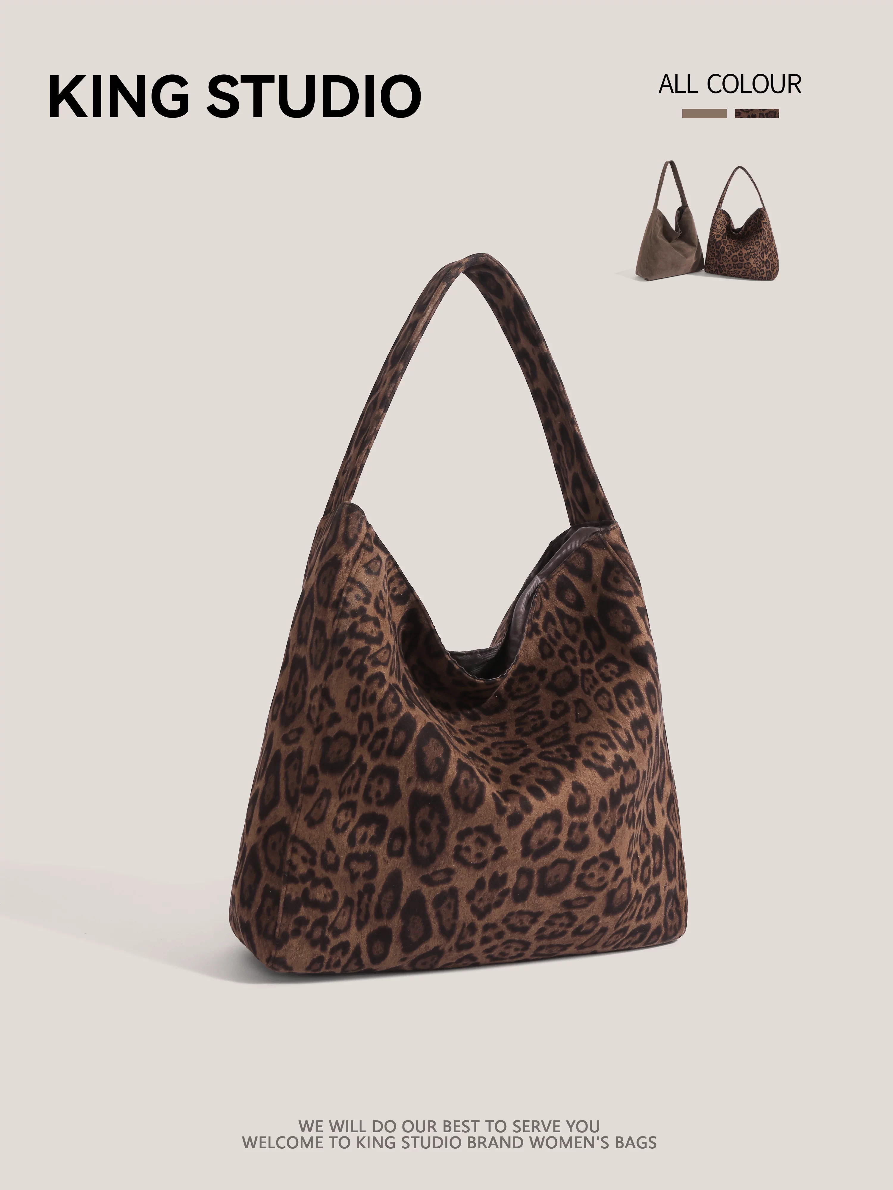 Túi xách họa tiết da báo độc đáo dành cho nữ 2025, thời trang mới, đa năng, đeo vai, đơn giản, cổ điển, dung tích lớn, túi tote đi làm