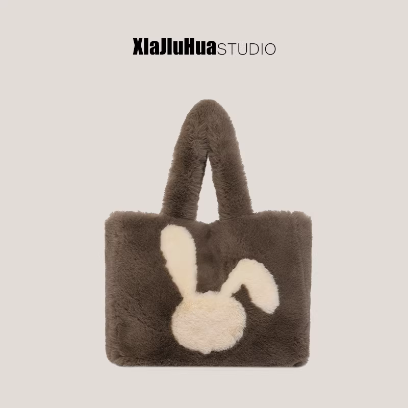 Túi xách nữ DrinKing dung tích lớn, mẫu mới Thu/Đông 2025, thời trang đa năng, chất liệu lông mềm mại