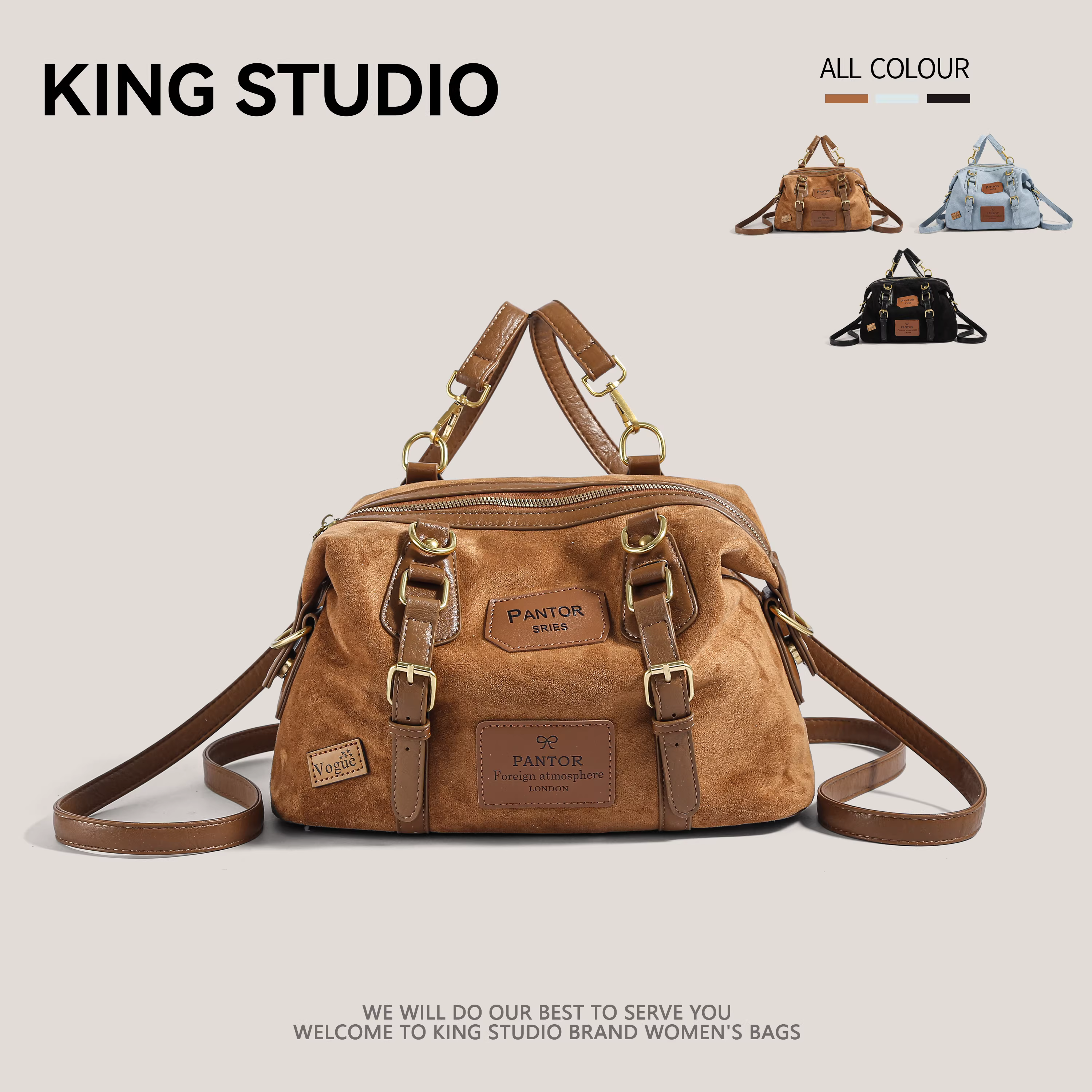 Túi da lộn cỡ lớn dành cho nữ, mẫu mới thu đông 2025, balo retro đi làm đa năng, đeo chéo một bên vai