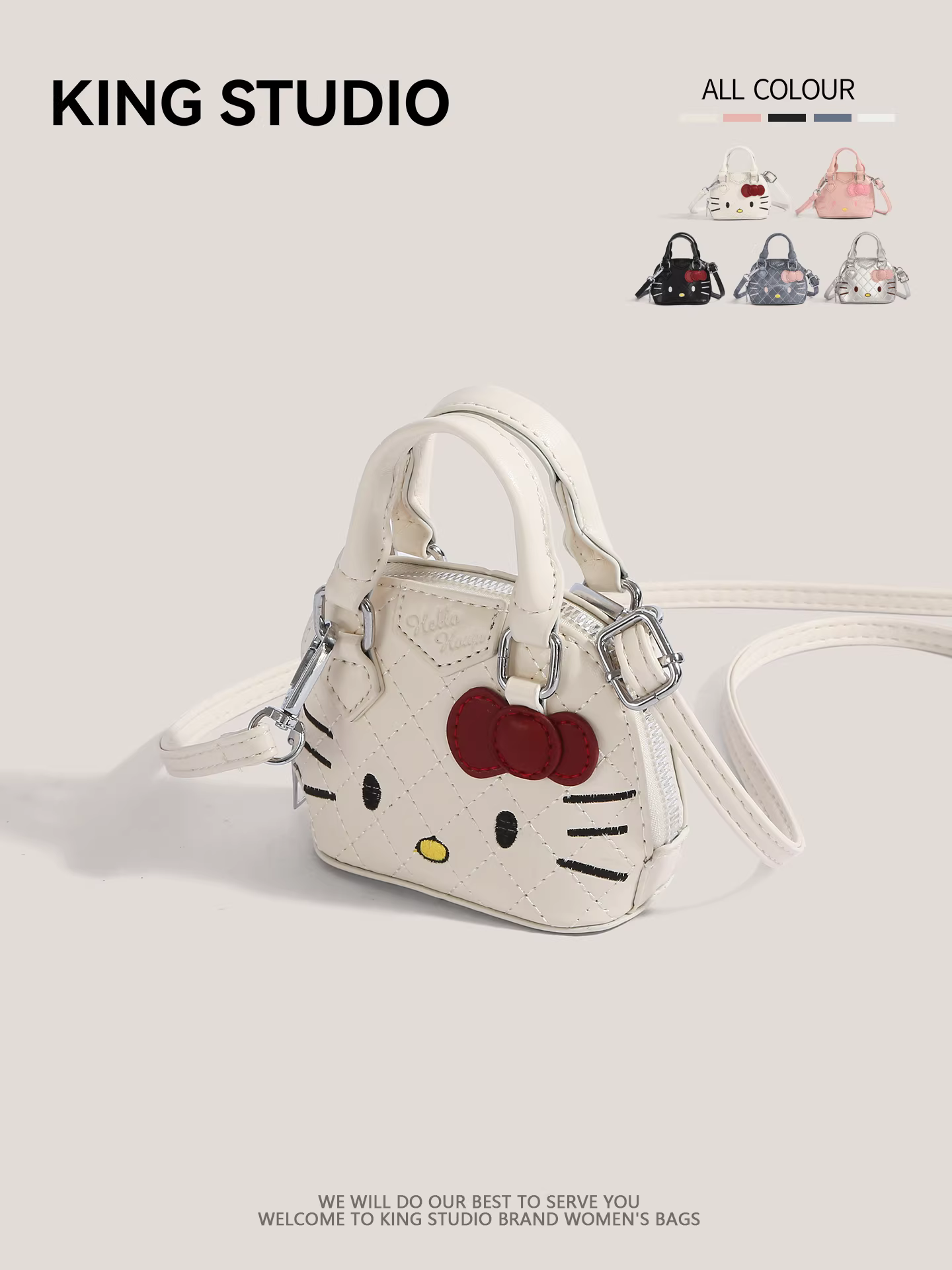 Túi Hello Kitty dễ thương dành cho nữ, mẫu mới 2025, thời trang hoạt hình, túi đeo chéo mini đa năng