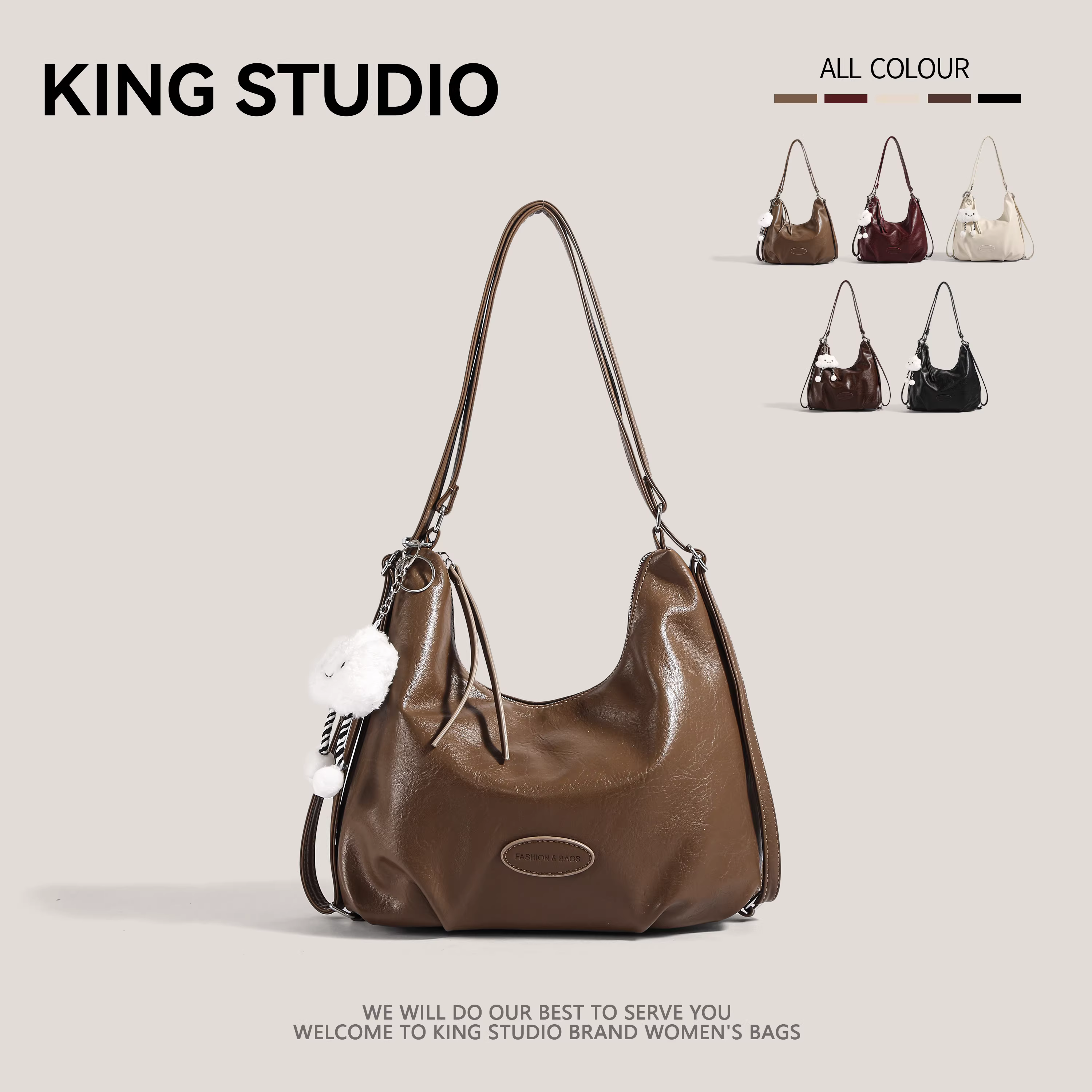 Túi đeo vai cỡ lớn dành cho nữ, mẫu mới thu đông 2025, phong cách retro thời trang Hàn Quốc, đa năng, kiểu dáng độc đáo