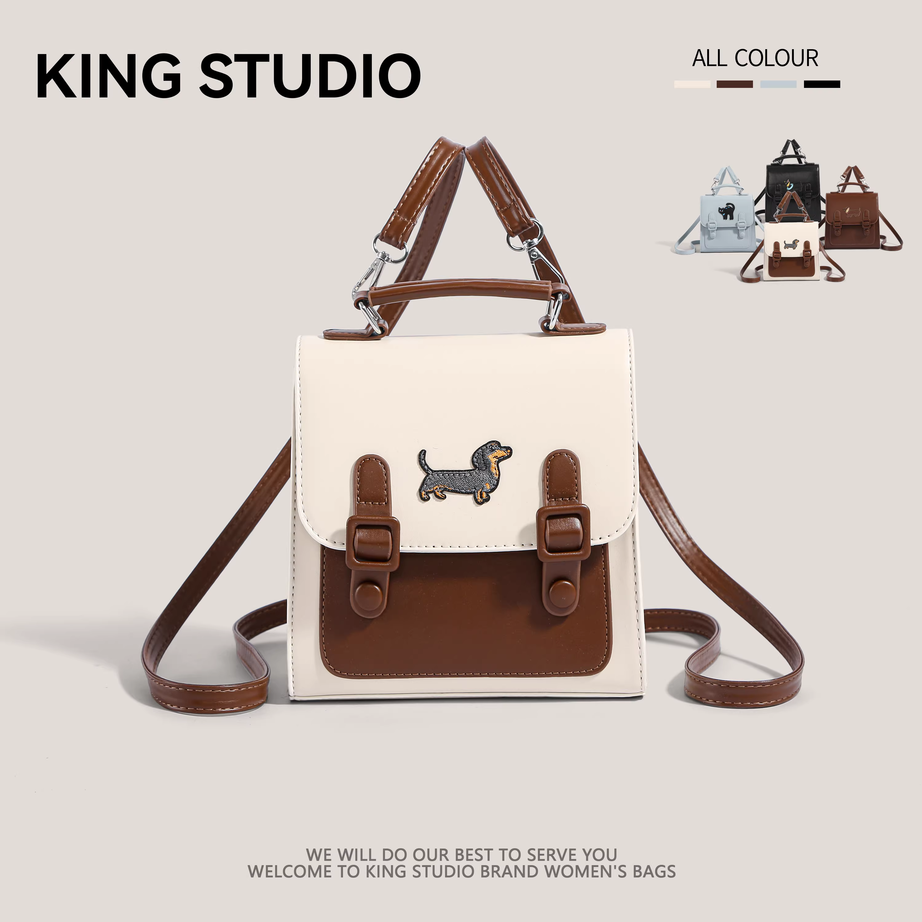 Ba lô cao cấp dành cho nữ 2025, kiểu dáng thời thượng, đa năng, phong cách học sinh, túi xách vuông nhỏ độc đáo, cặp sách học sinh