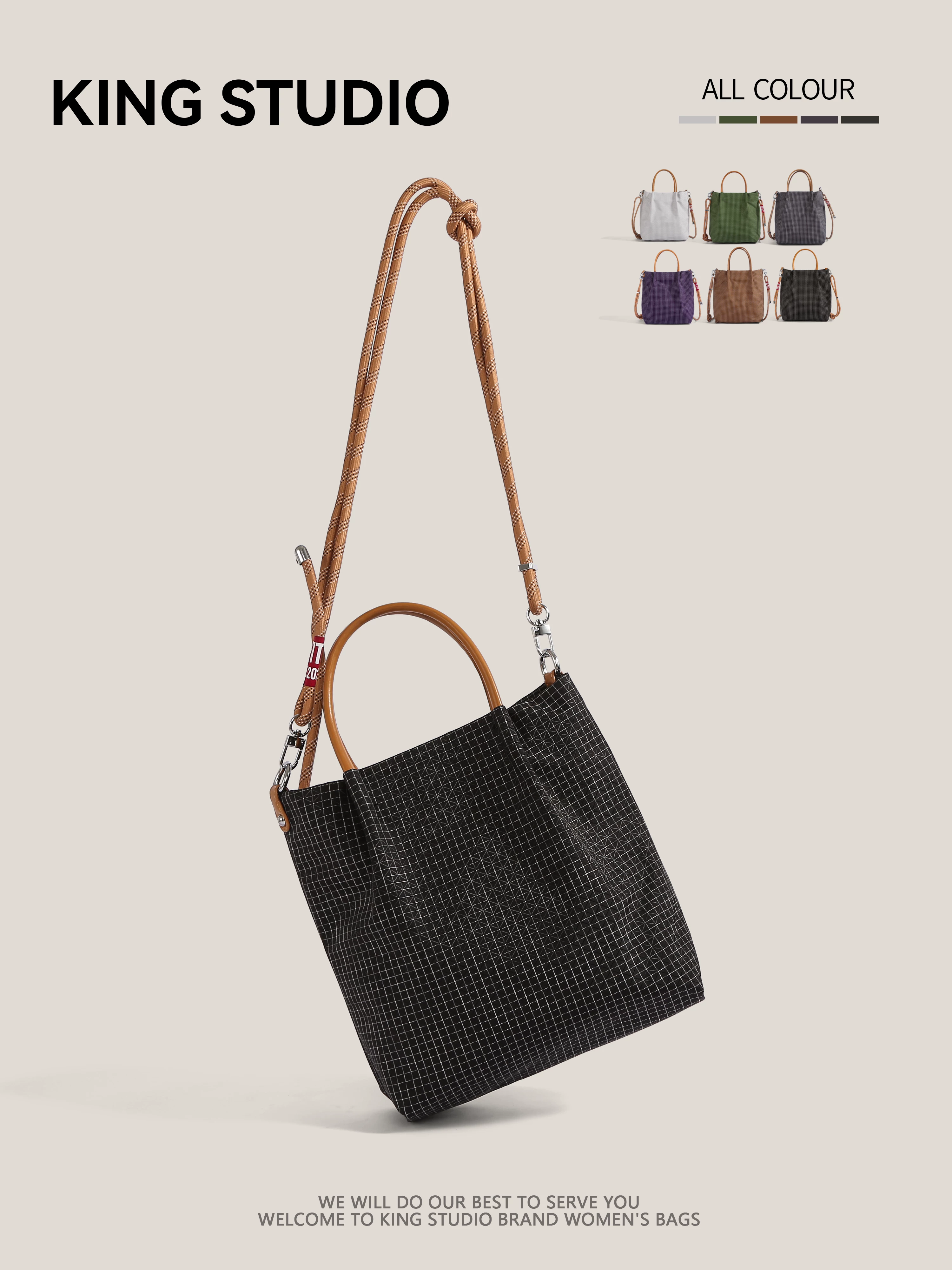 Túi đeo vai bằng nylon chống thấm nước kiểu Nhật Bản dành cho nữ, túi xô dung tích lớn, túi tote, túi đeo chéo đi làm nhẹ nhàng, tiện dụng
