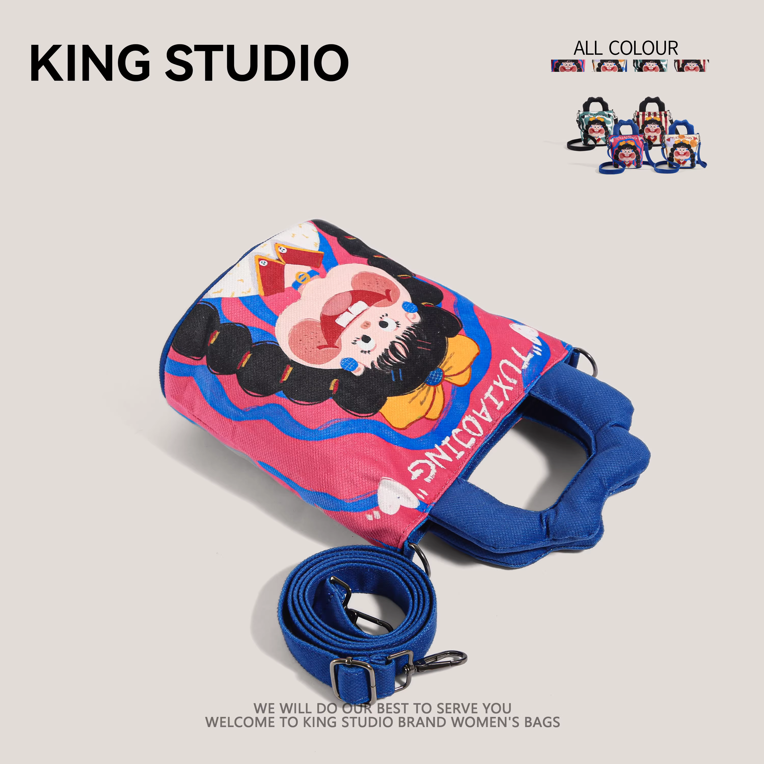 Túi đeo vai nữ thiết kế minh họa độc đáo, mẫu mới 2025, thời thượng, dễ thương, chất liệu canvas, kiểu dáng lạ mắt, đeo chéo.