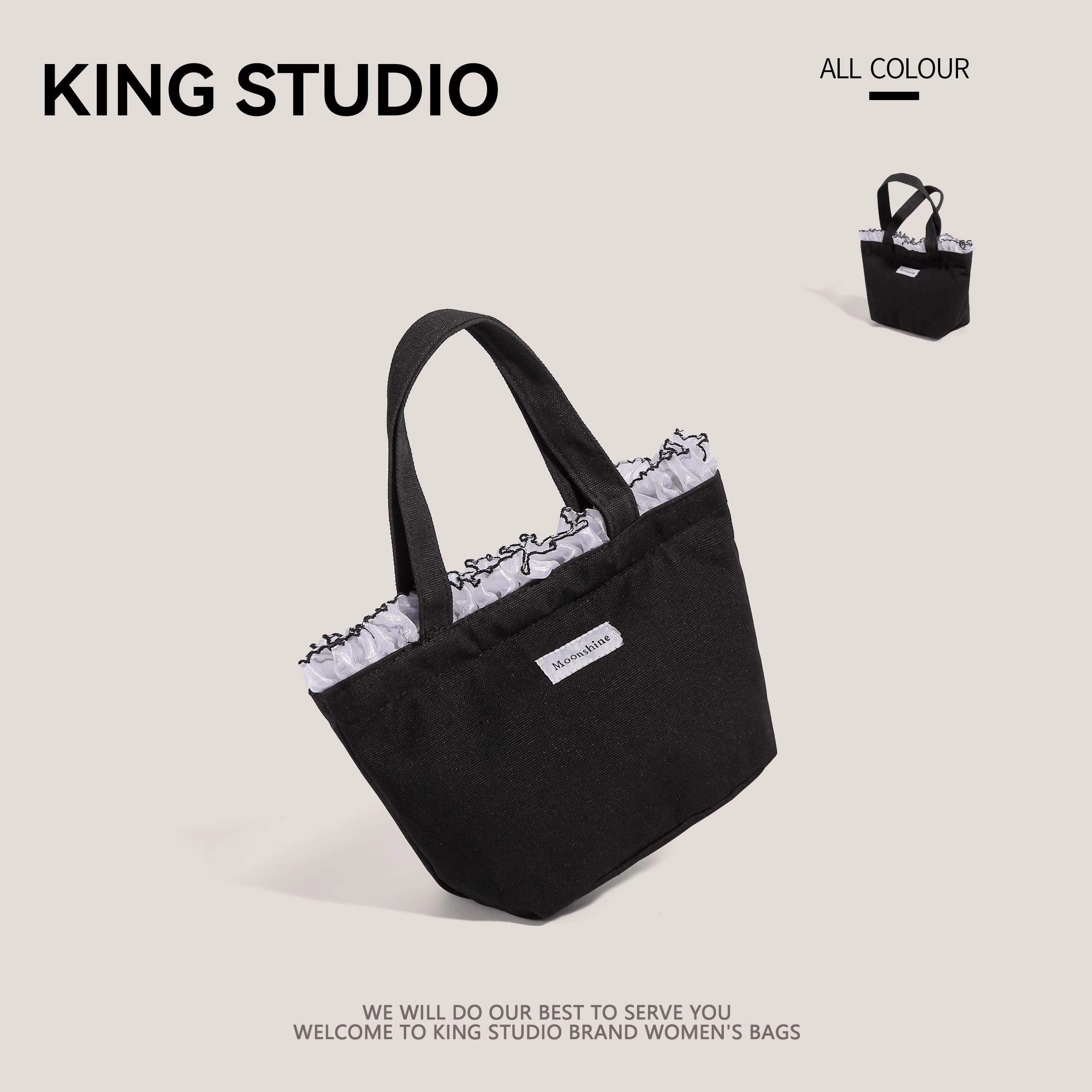 Túi xách vải bố phong cách Hàn Quốc cao cấp dành cho nữ, mẫu mới hè 2025, đa năng, dung tích lớn, tiện dụng, đựng đồ trang điểm