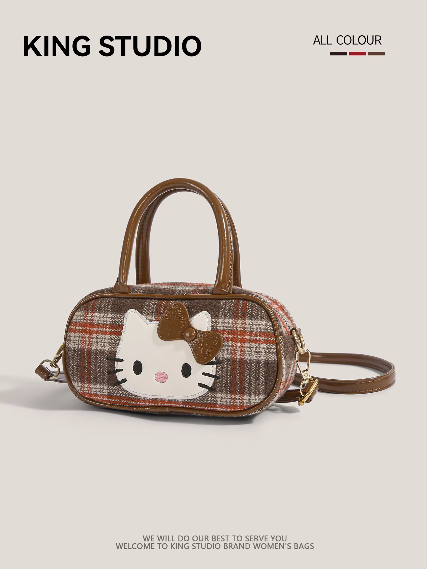 Túi xách Hello Kitty dễ thương dành cho nữ, mẫu mới 2025, thiết kế hoạt hình Hello Kitty độc đáo, đeo vai, đeo chéo