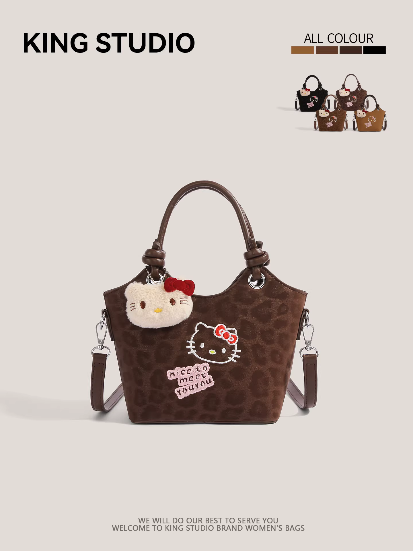 Túi Hello Kitty dễ thương dành cho nữ, mẫu mới 2025, túi đeo vai/chéo đa năng hình hoạt hình Hello Kitty thời thượng