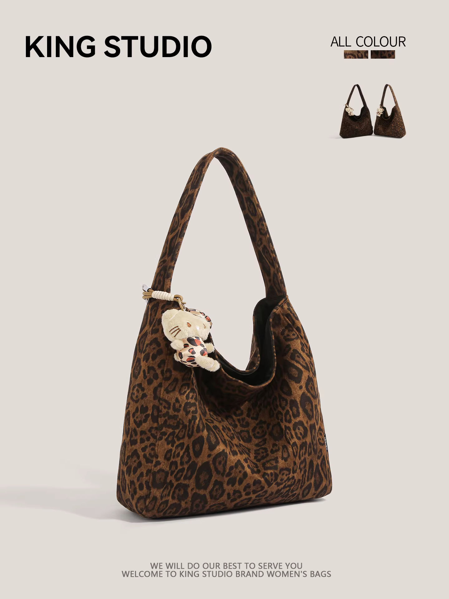 Túi xách họa tiết da báo phong cách Hàn Quốc dành cho nữ mùa thu đông 2025, túi vải bố cỡ lớn kiểu dáng năng động, túi đeo vai, túi tote đi làm