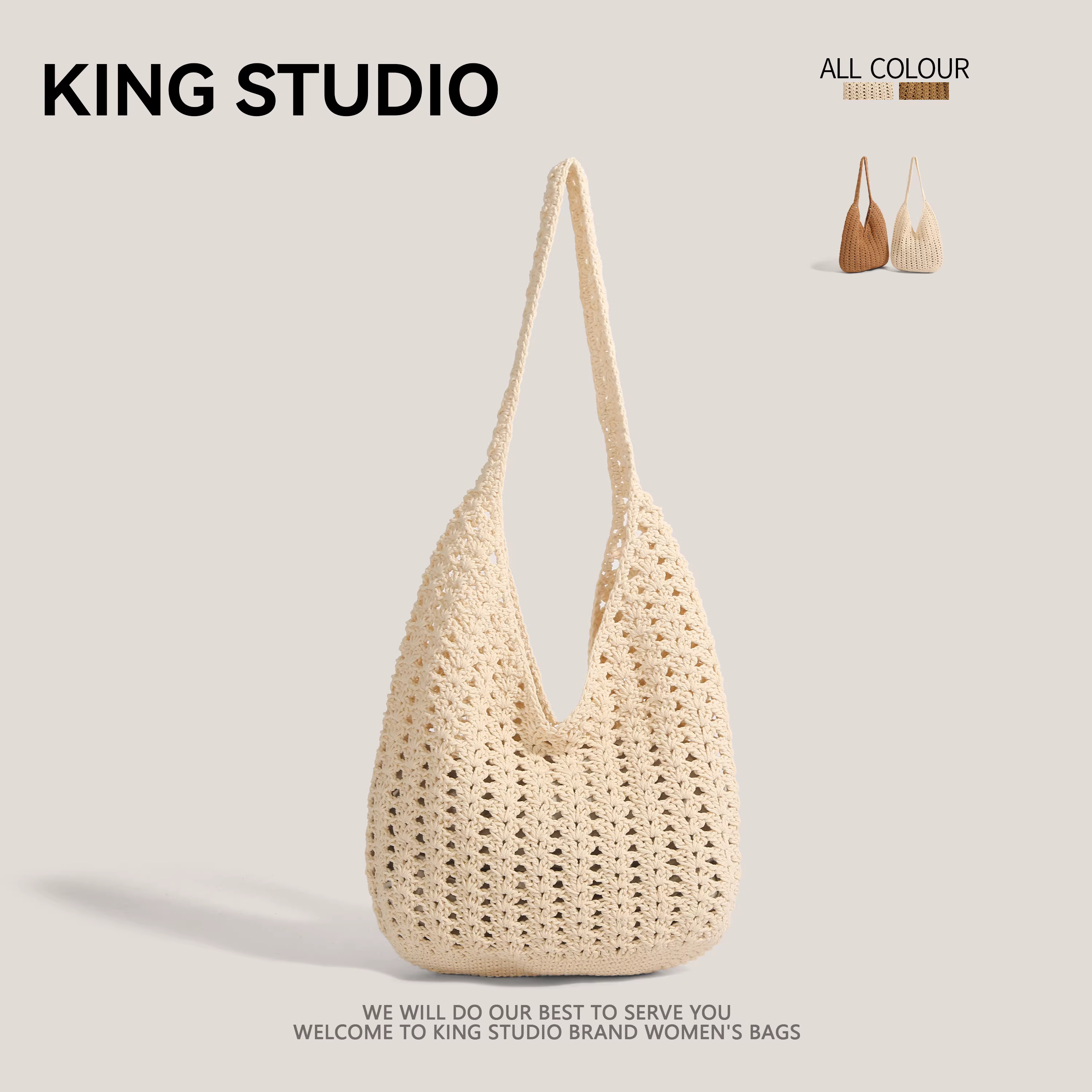 Túi xách nữ dệt tay 2025, mẫu mới thời thượng, túi đeo vai đi biển, túi tote dung tích lớn, túi cói phổ biến