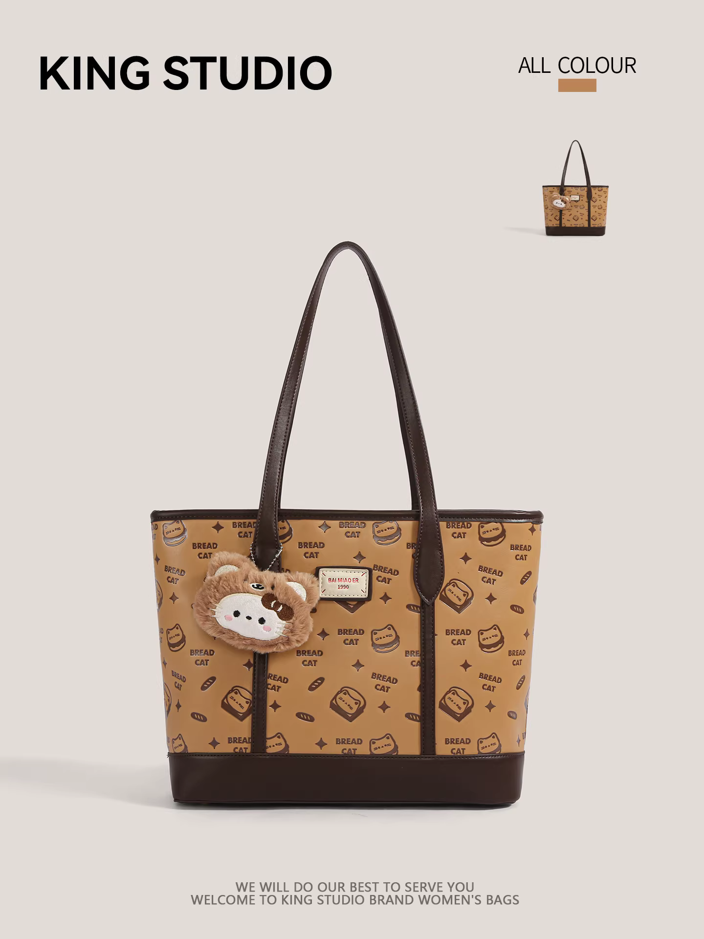 Túi tote hình mèo con dễ thương dành cho nữ, mẫu mới 2025, túi đi học đi làm, dung tích lớn, cao cấp, đeo vai/nách