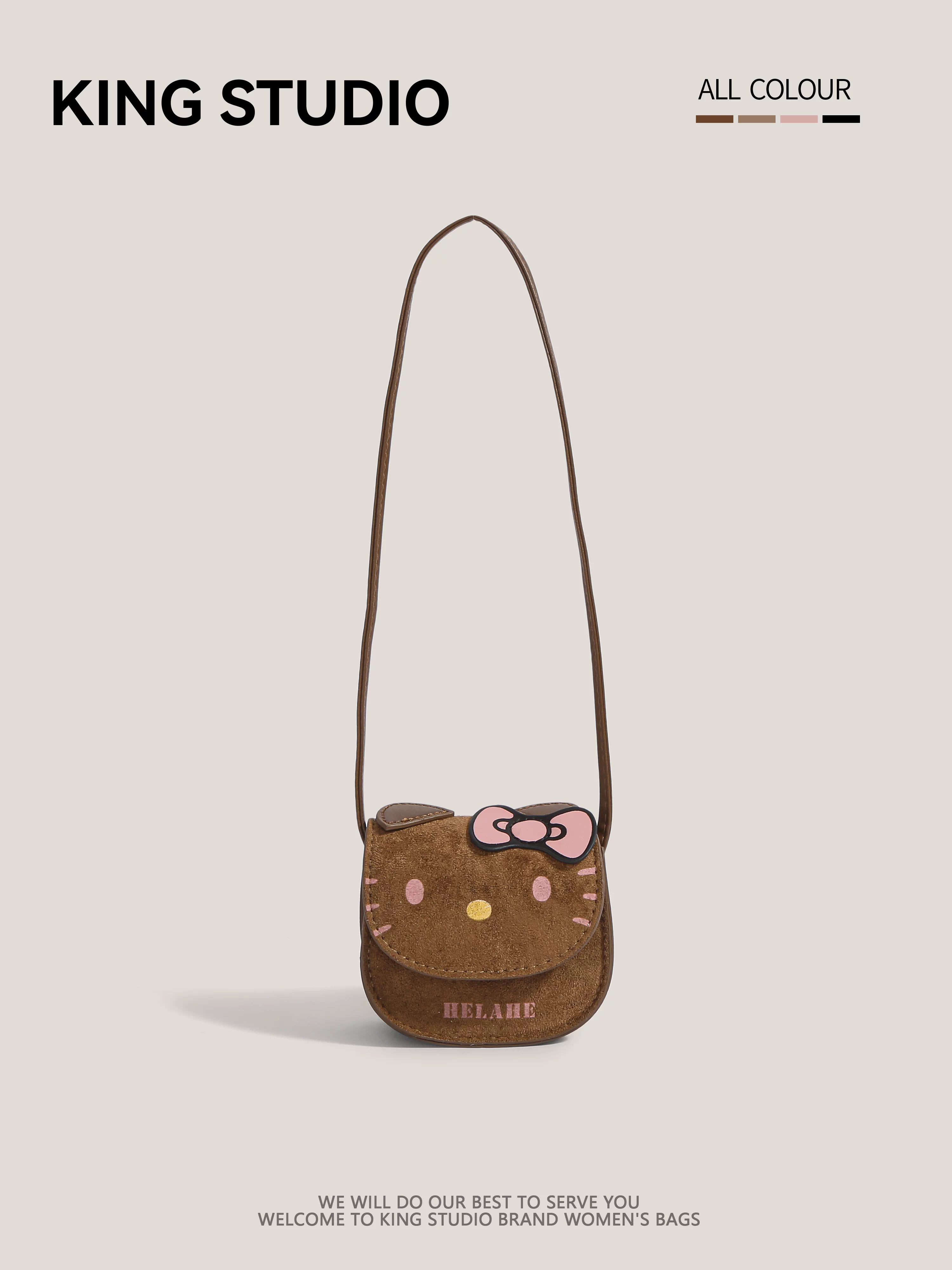 Túi mini Hello Kitty dễ thương dành cho nữ, mẫu mới 2025, thời trang siêu hot, đeo chéo, túi nhỏ đựng son môi, tai nghe