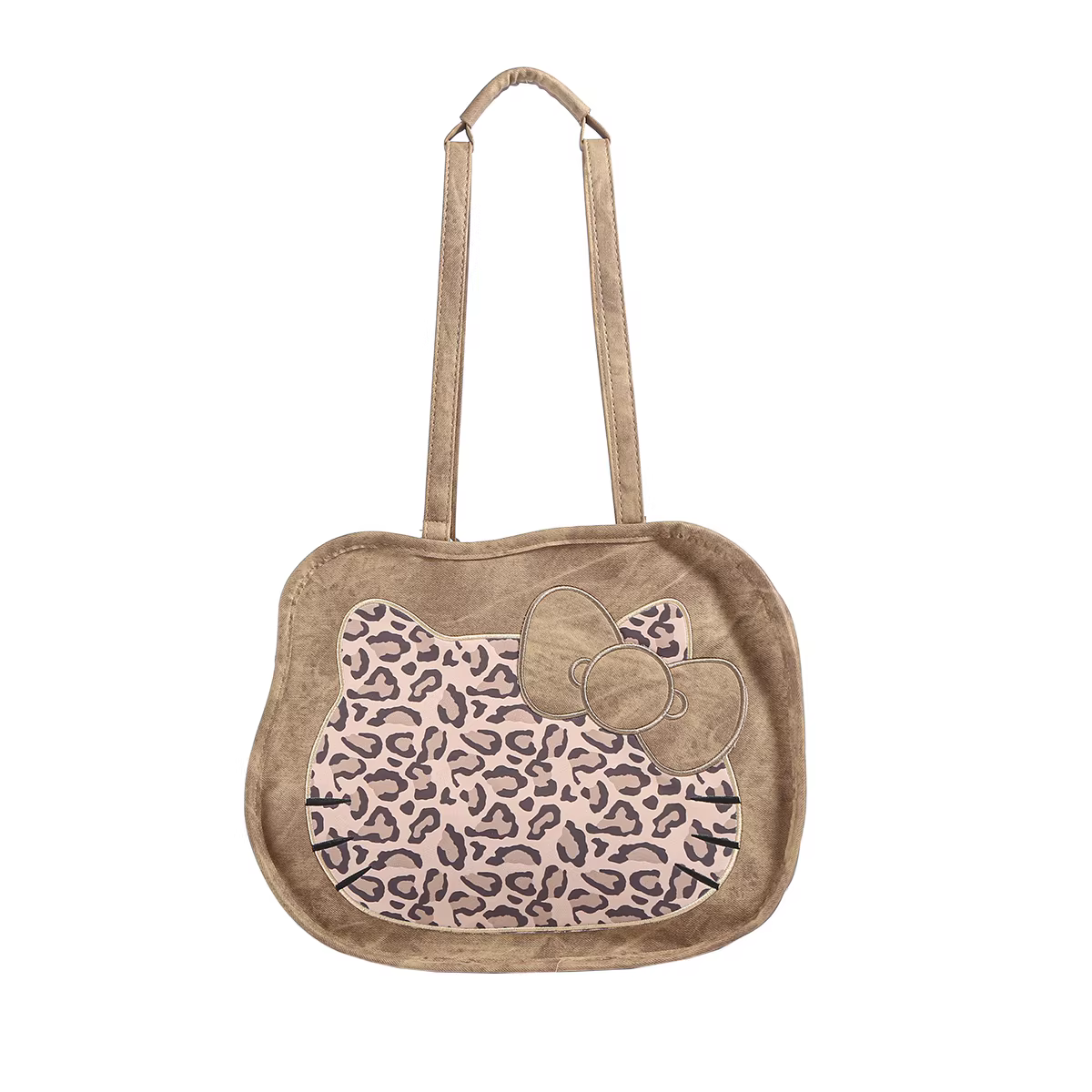 Ba lô da lộn in họa tiết báo hoạt hình dành cho nữ, mẫu mới thu đông 2025, túi tote Hàn Quốc dễ thương, dung tích lớn