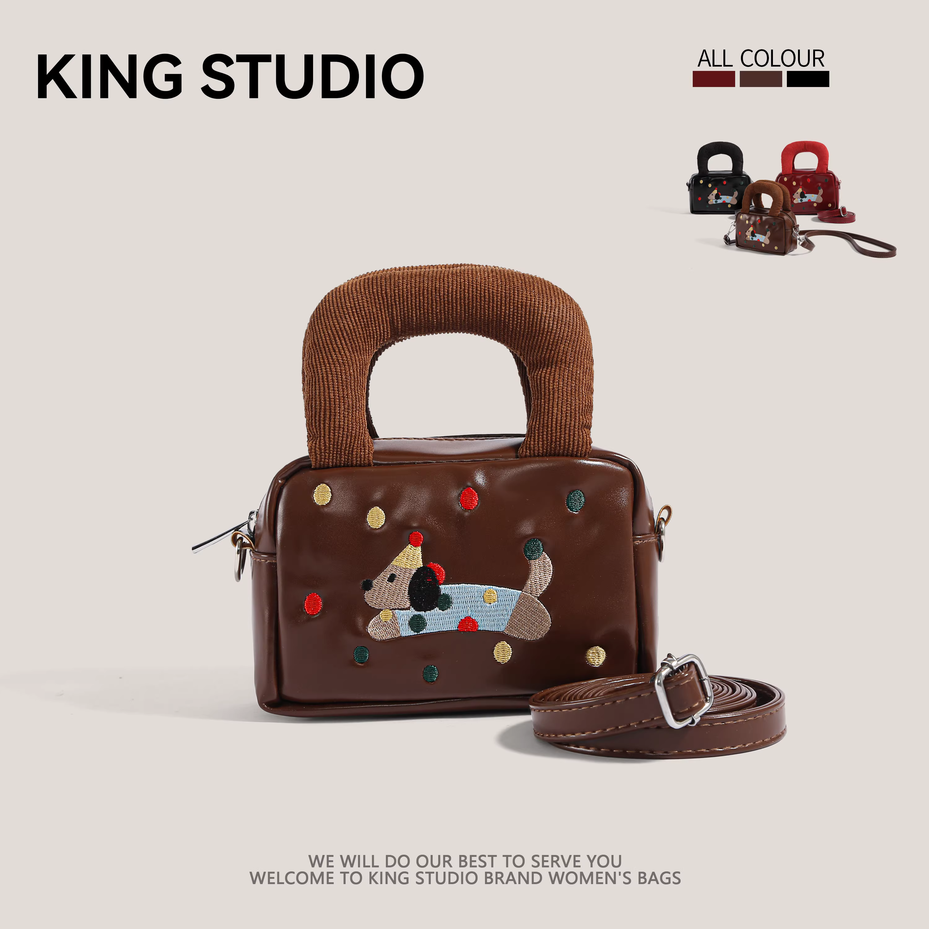 Túi xách chó Dachshund thời thượng dành cho nữ 2025, thiết kế độc đáo, đa năng, đeo vai, đeo chéo, túi vuông nhỏ