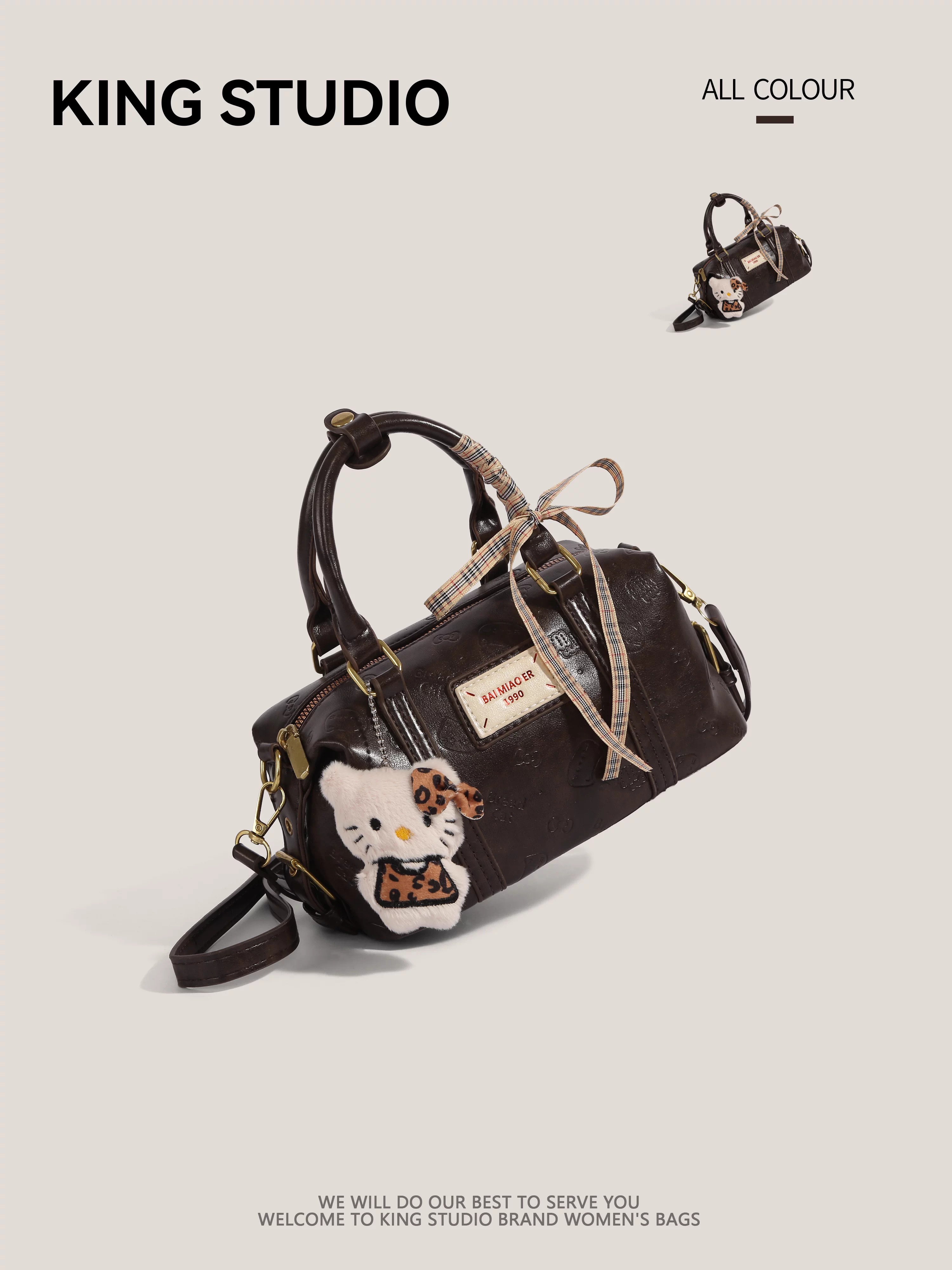 Túi bowling retro Maillard dành cho nữ 2025, mẫu mới thời thượng, túi gối độc đáo, đa năng, đeo chéo