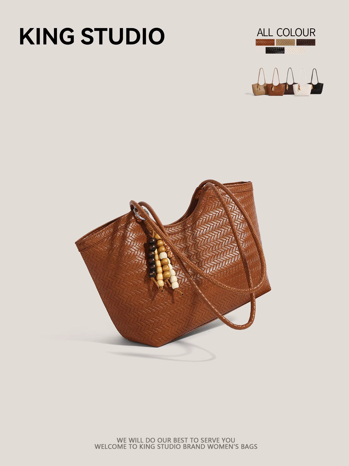 Túi xách đan lát thiết kế độc đáo dành cho nữ 2025, thời trang mới mẻ, phong cách retro, túi tote dung tích lớn, đeo nách