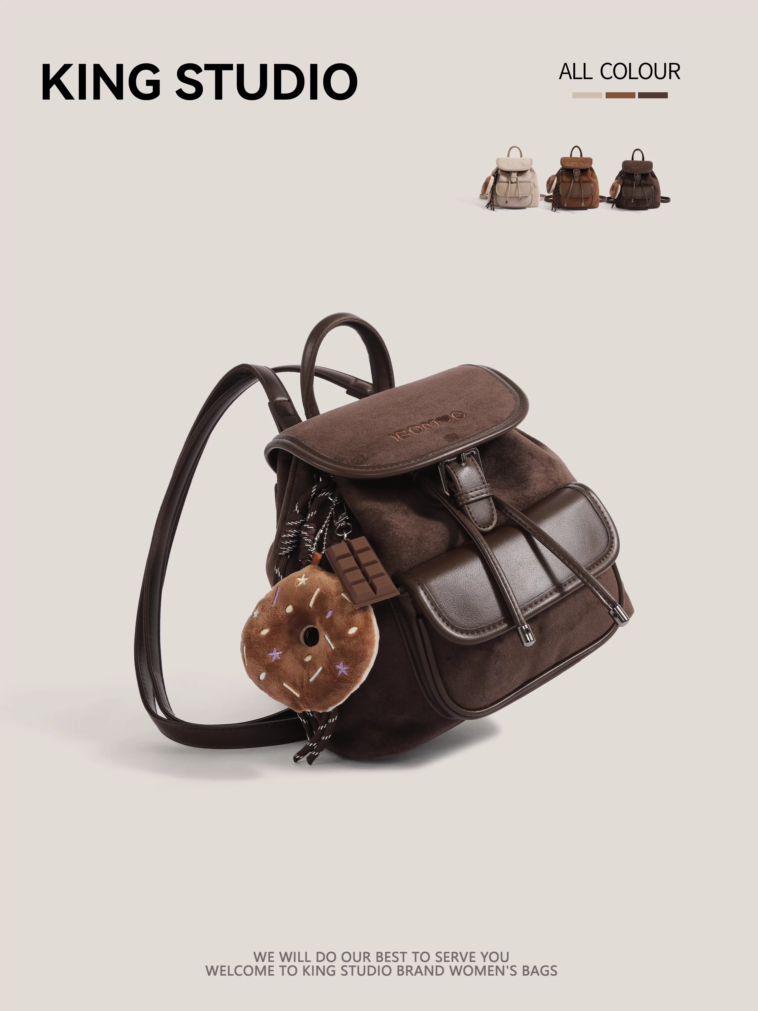 Ba lô da lộn retro phong cách độc đáo dành cho nữ, mẫu mới thu đông 2025, dung tích lớn, dùng đi làm, đi học, đi chơi.