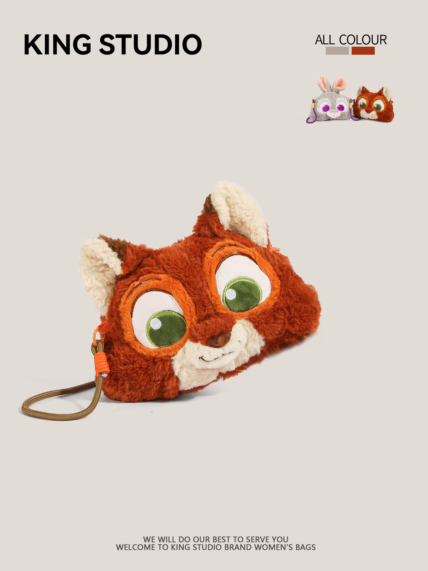 Túi lông thú Judy Nick Fox Zootopia 2026 mới dễ thương hoạt hình, đeo vai/chéo