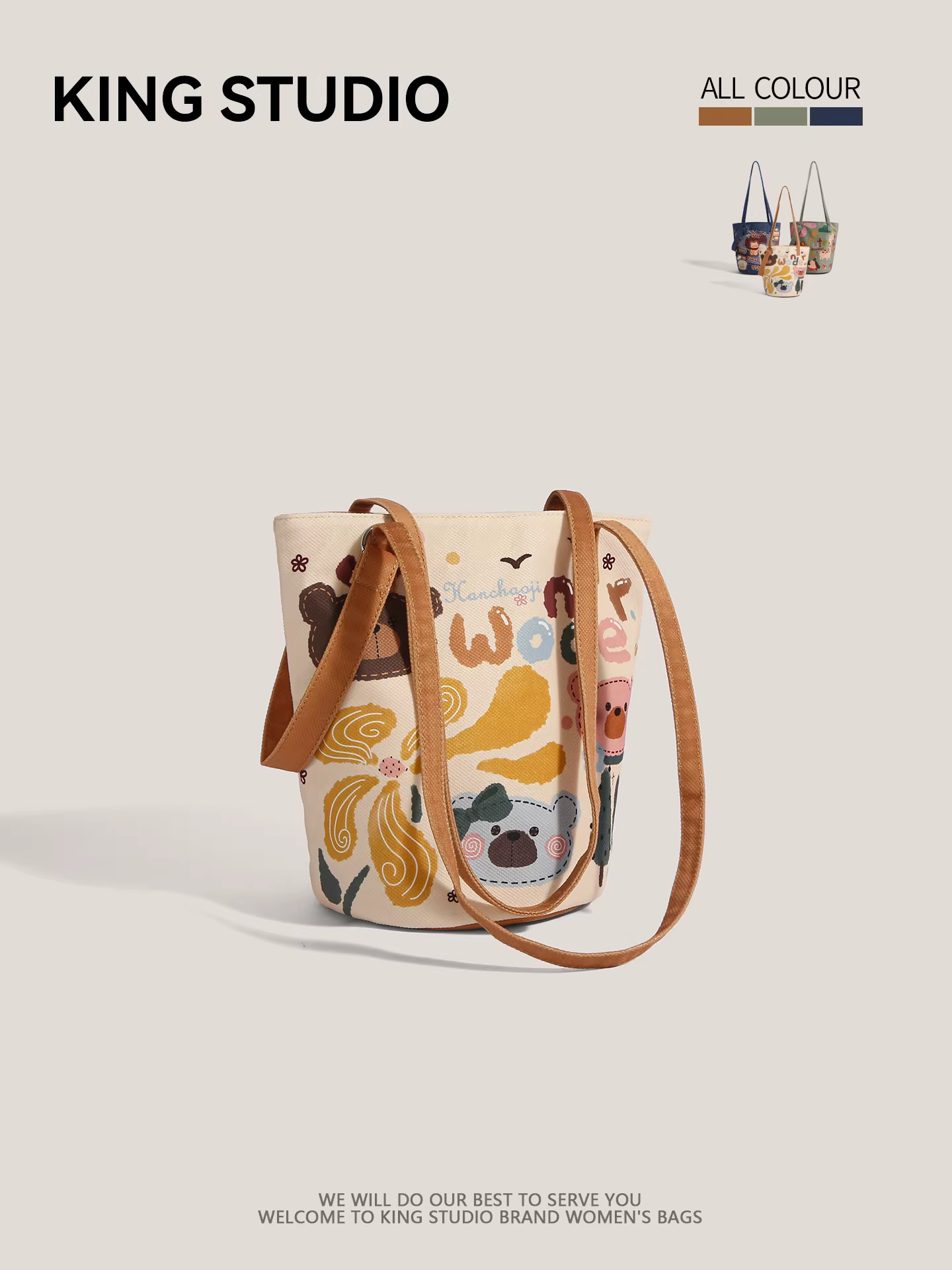 Túi đeo vai cỡ lớn dành cho nữ 2025, mẫu mới dễ thương, chất liệu canvas, đa năng, đeo chéo, đi làm, đi chơi