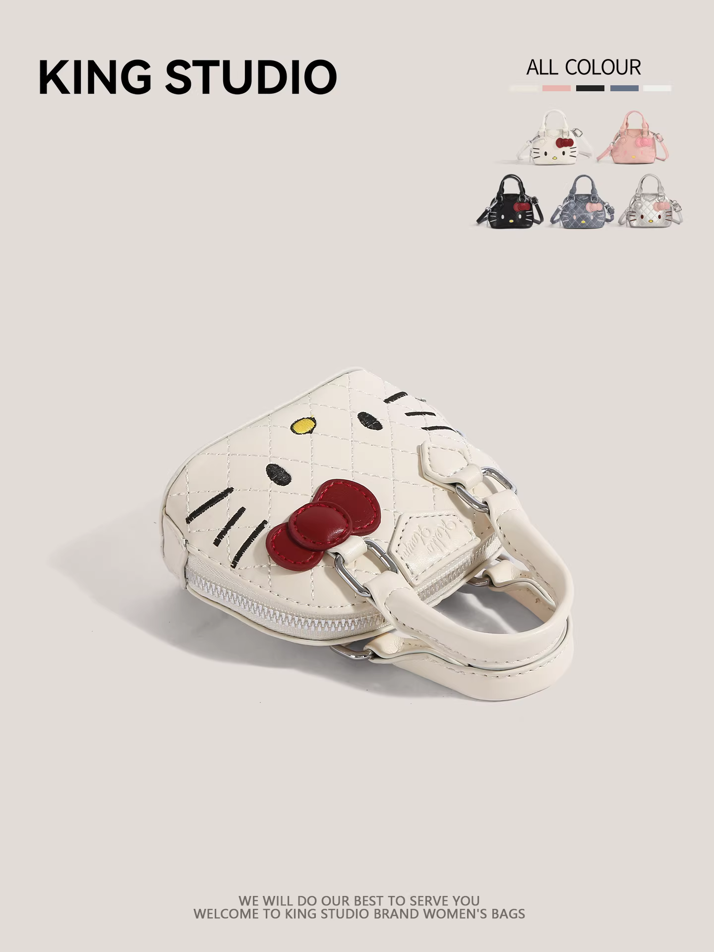 Túi Hello Kitty dễ thương dành cho nữ, mẫu mới 2025, thời trang hoạt hình, túi đeo chéo mini đa năng