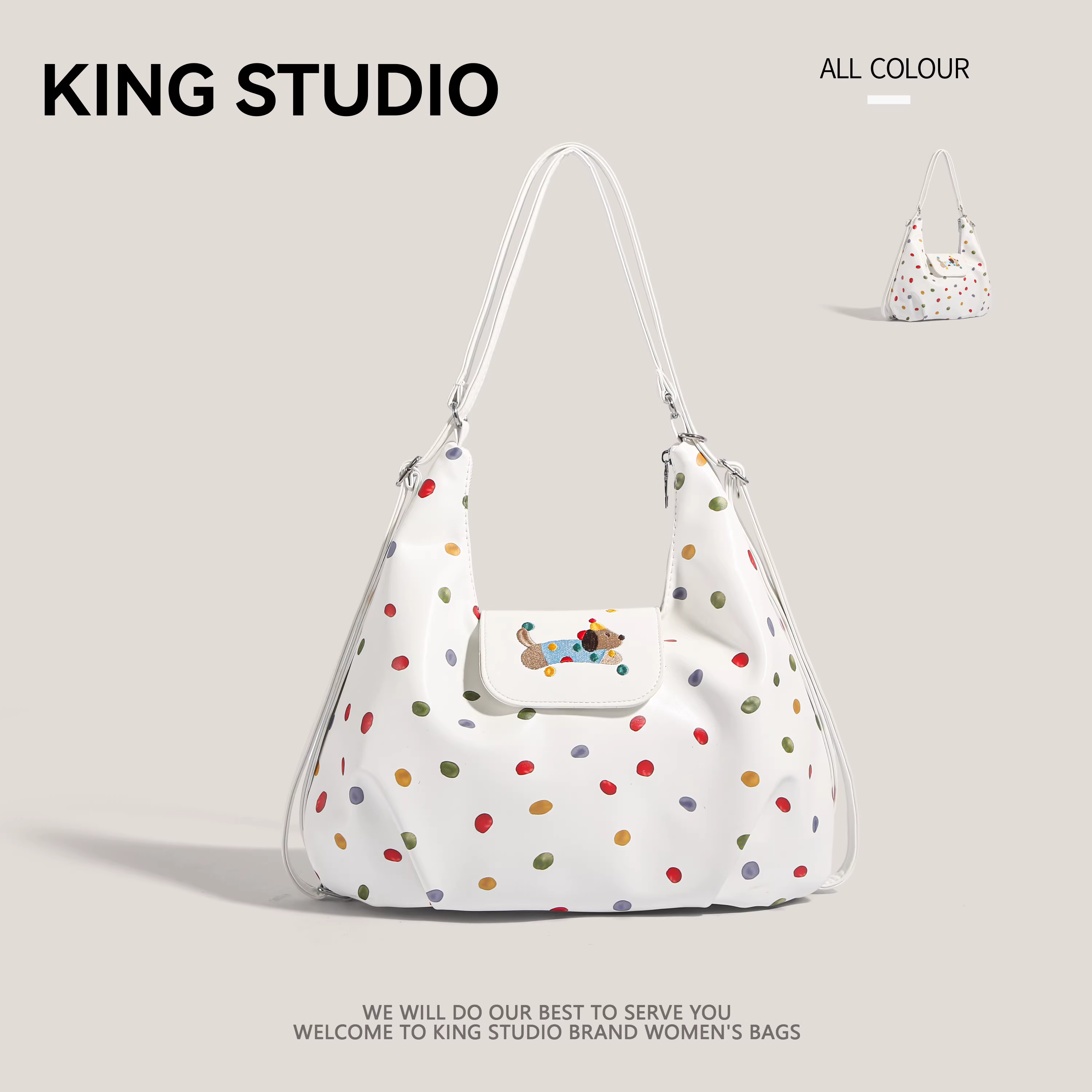 Túi vải in hình chó Dachshund dễ thương dành cho nữ, mẫu mới 2025, phong cách thời trang đại học, balo đeo vai đơn giản, dung tích lớn, túi đeo vai