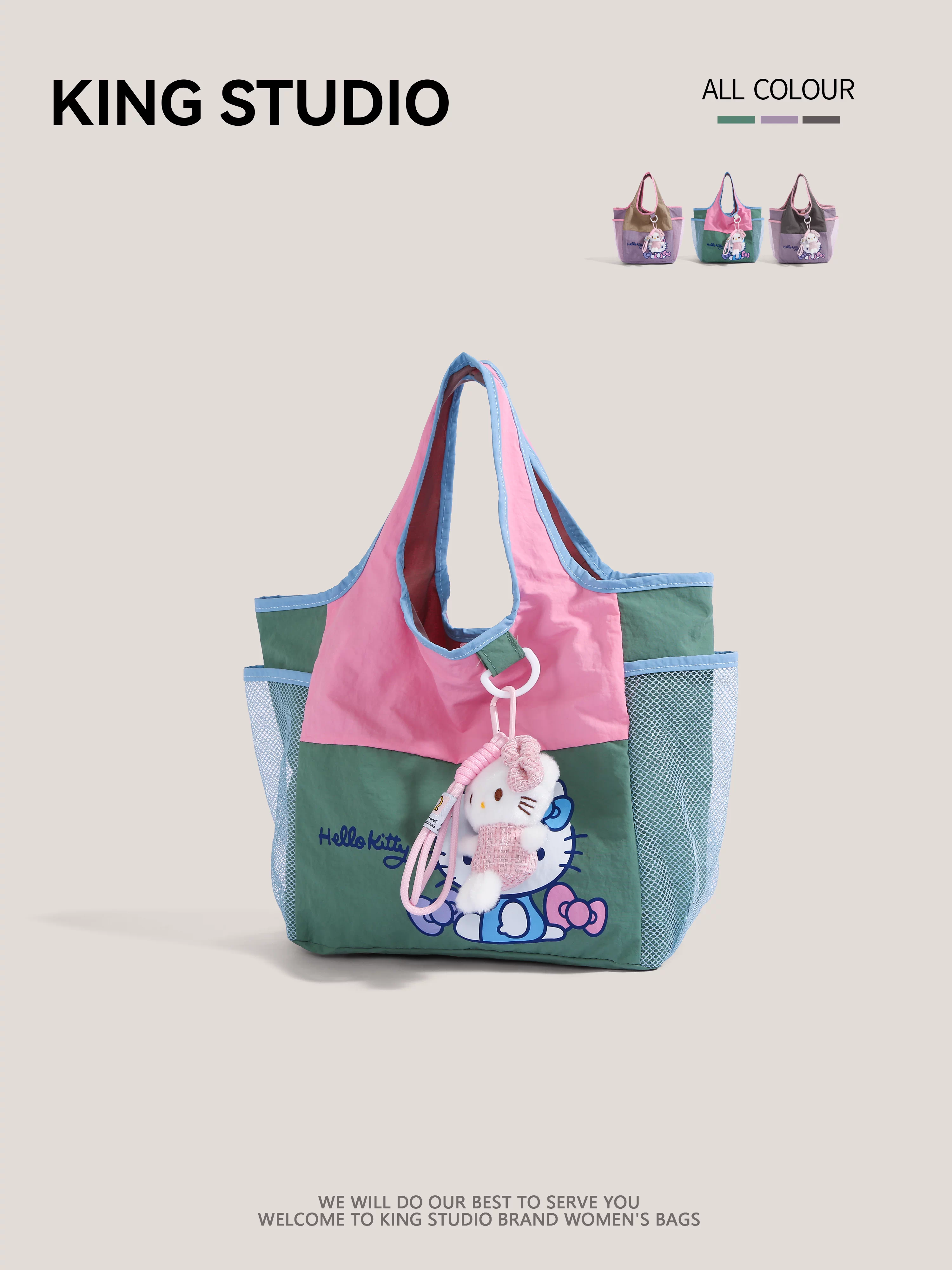 Túi xách Hello Kitty dễ thương dành cho nữ 2025, mẫu mới, chống thấm, kiểu dáng túi mua sắm