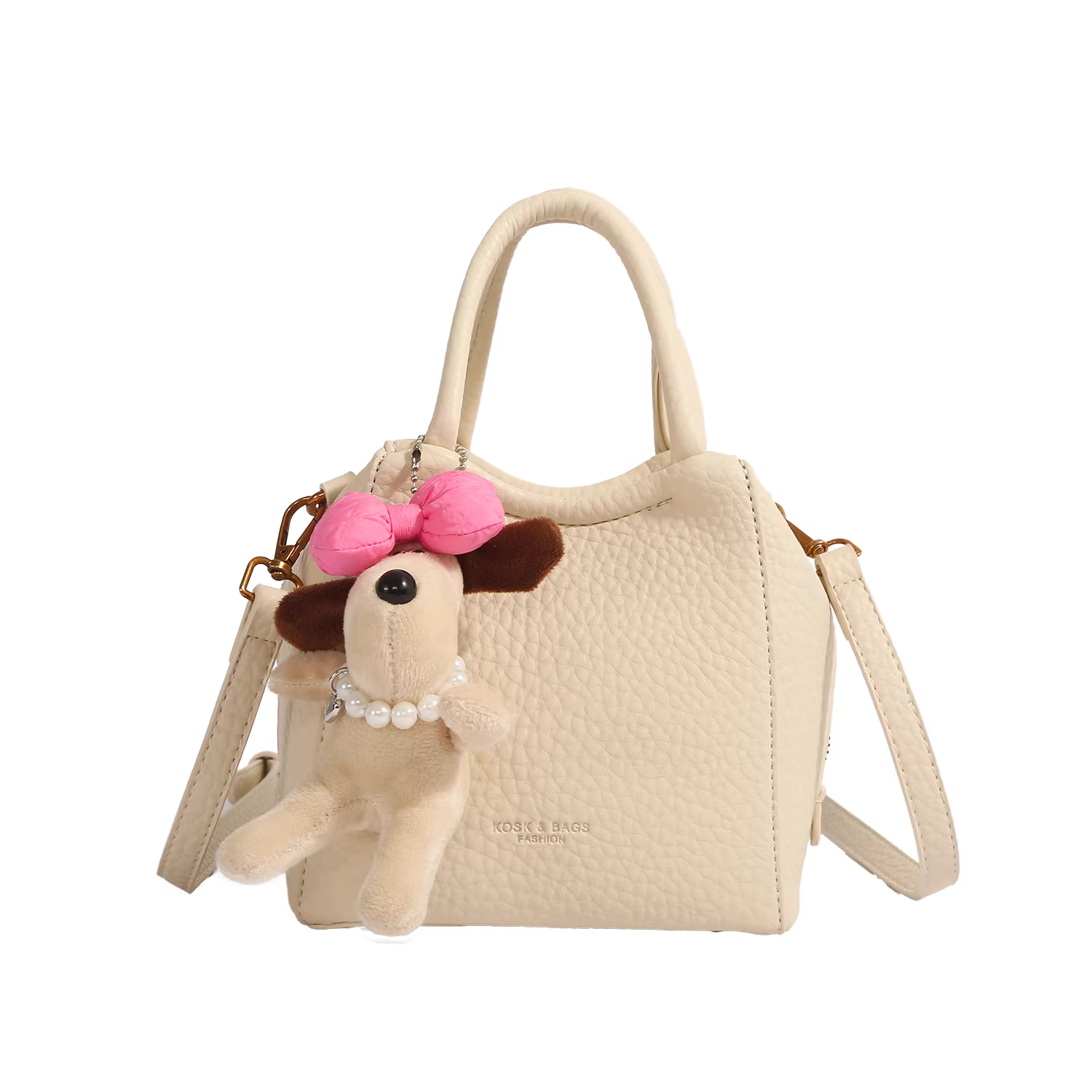 Túi xách họa tiết vải lychee Hàn Quốc dành cho nữ, mẫu mới 2025, thời trang xuân/hè, kiểu dáng xô, đa năng, đeo chéo