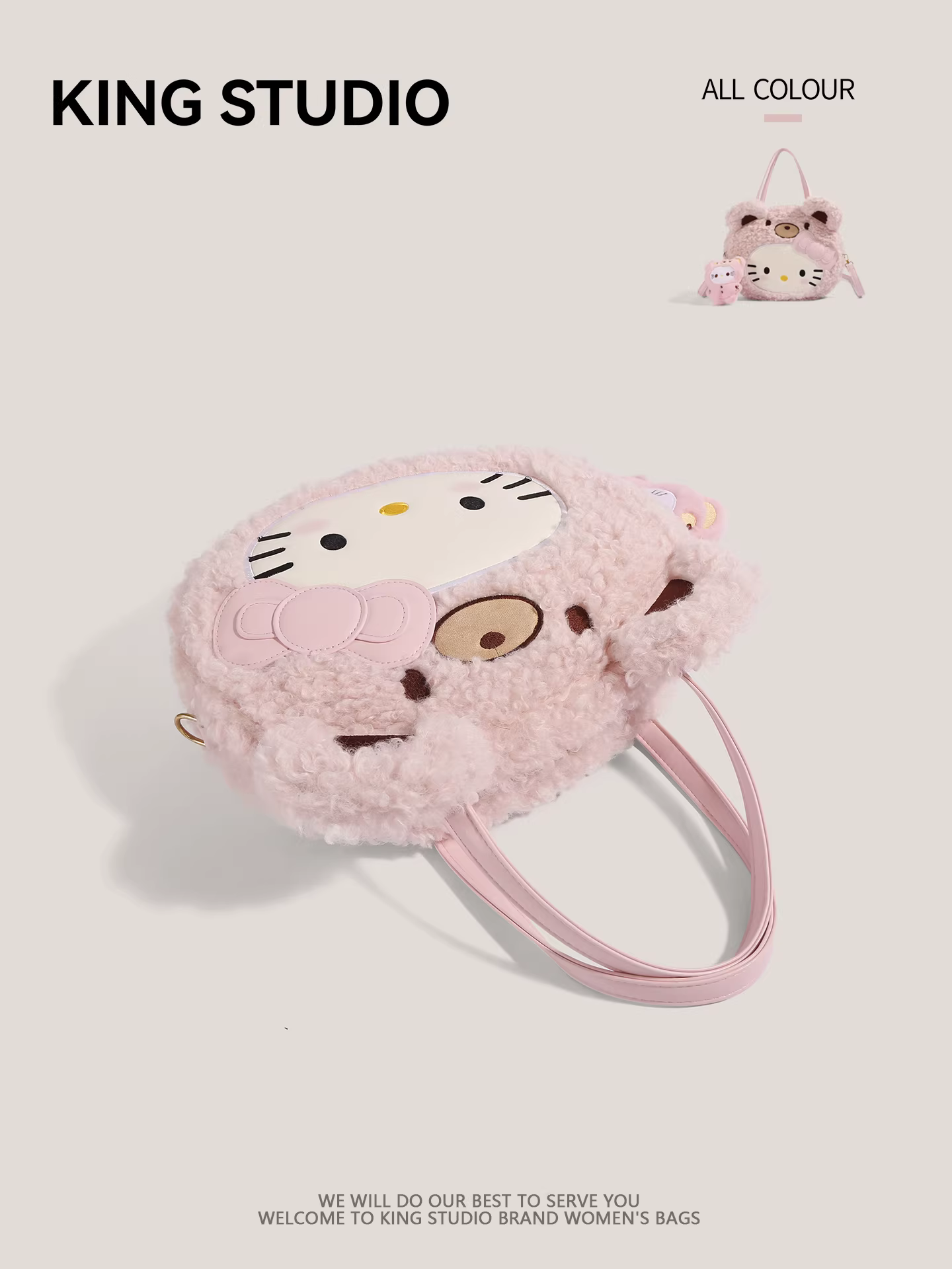 Túi đeo chéo Hello Kitty màu hồng dành cho nữ, mẫu mới 2025, phong cách hoạt hình Kitty độc đáo, đa năng