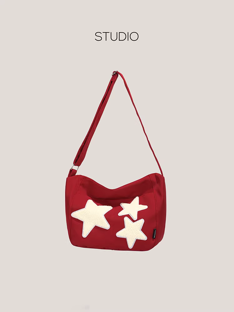 Túi xách cỡ lớn dành cho nữ, túi đeo chéo vai phối màu thời trang, túi tote đi làm hình ngôi sao năm cánh.