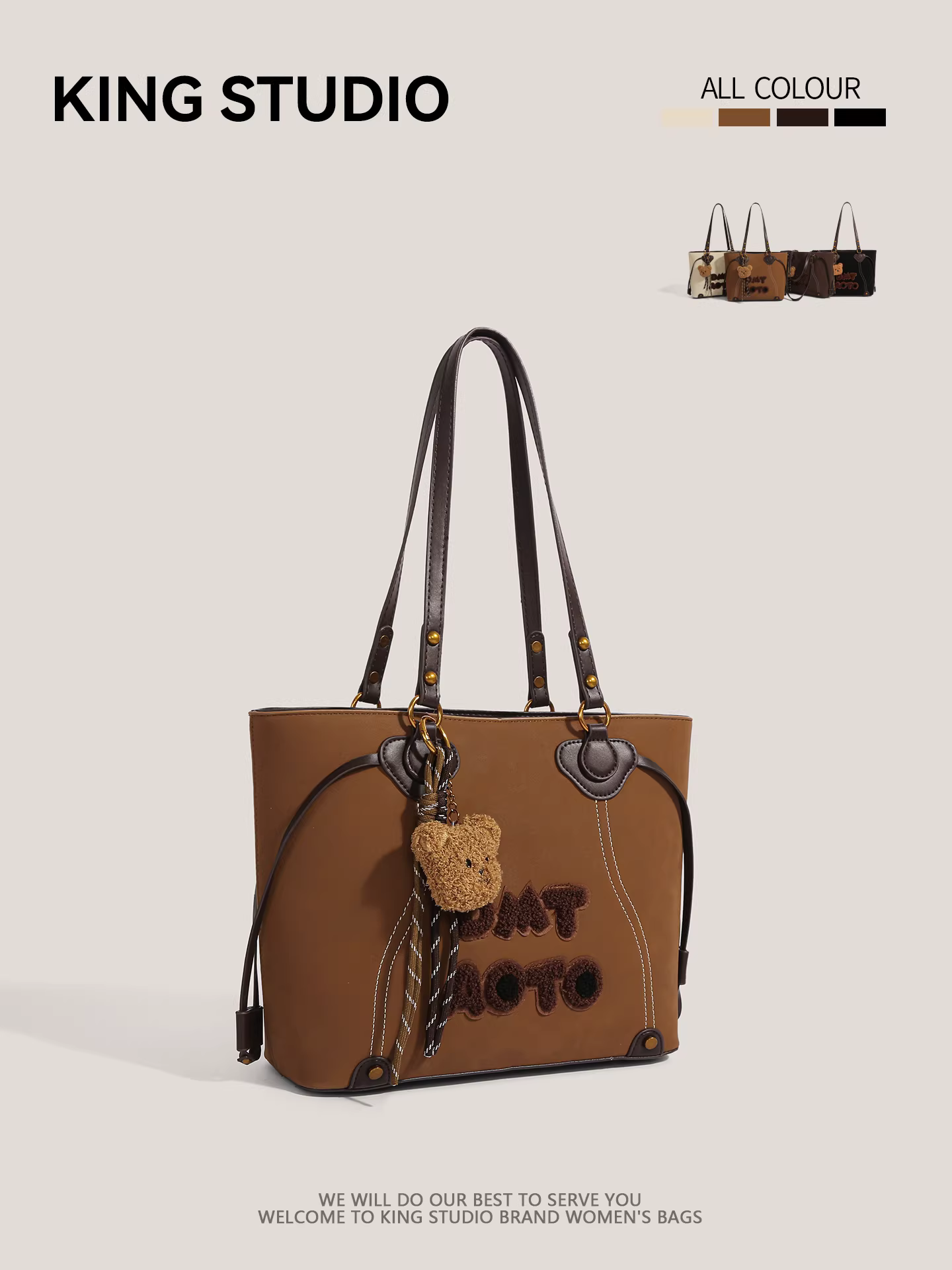 Túi đeo vai nữ phong cách retro chữ cái kiểu học sinh, thời trang cao cấp mới năm 2025, dung tích lớn