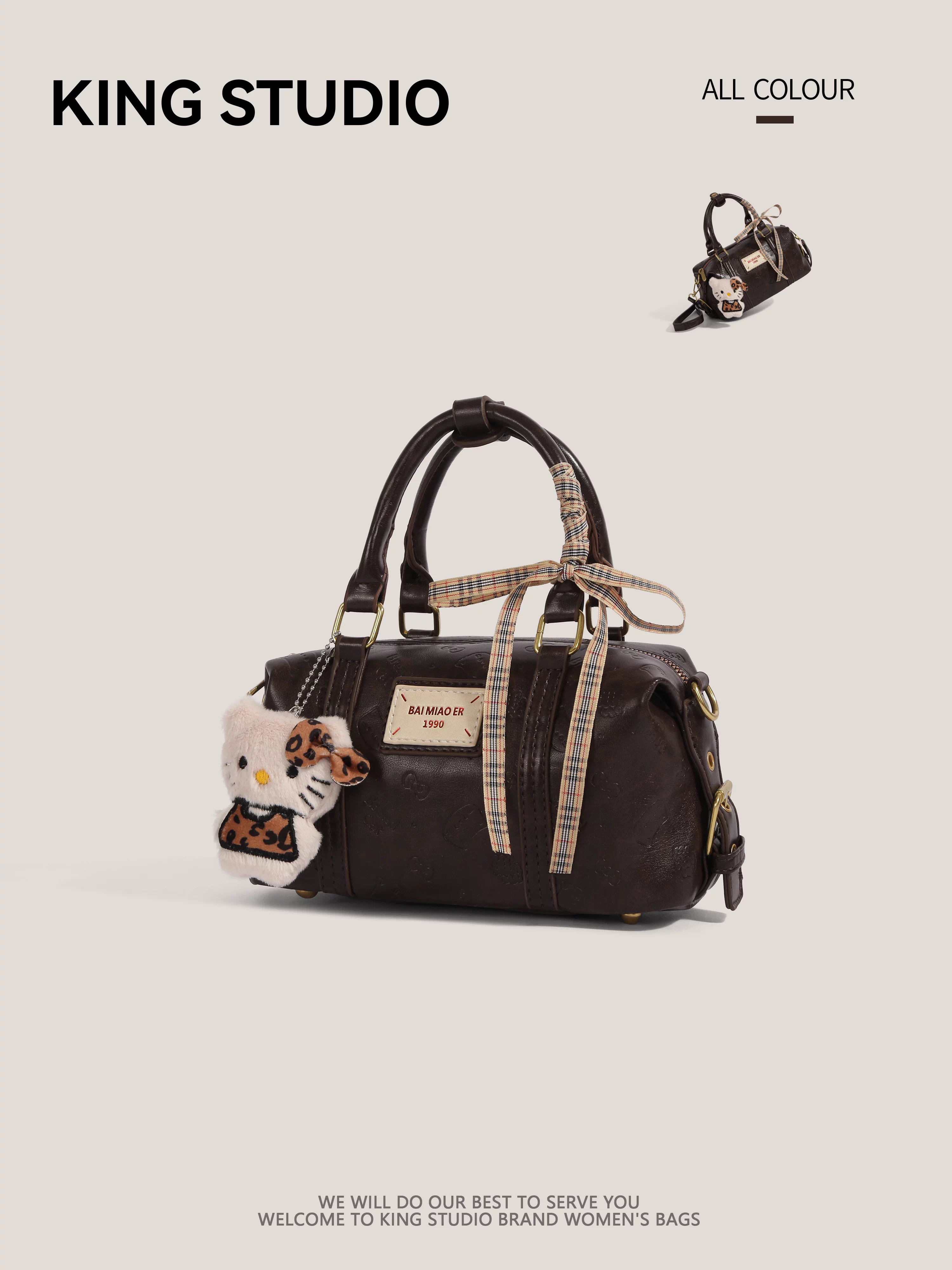 Túi bowling retro Maillard dành cho nữ 2025, mẫu mới thời thượng, túi gối độc đáo, đa năng, đeo chéo