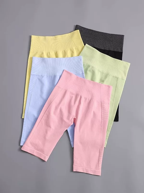 Quần short tập thể dục nữ, ôm sát, cạp cao, nâng mông, quần tập yoga, quần short thể thao đạp xe nhanh khô, quần short chạy bộ dài vừa phải cho mùa hè.