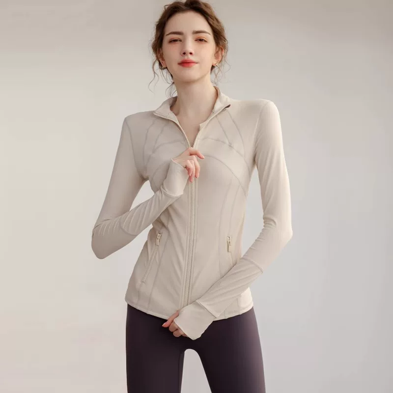 Bộ đồ tập yoga nữ, áo khoác thể thao mẫu mới 2024, áo chạy bộ ngoài trời cao cấp, quần áo tập thể dục nữ.