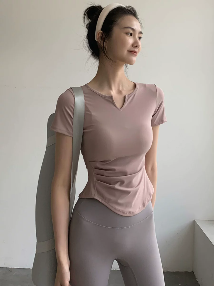 Quần áo tập yoga phong cách mới Áo thun thể thao chạy bộ dành cho nữ mùa thu đông Áo tập thể dục dài tay cao cấp Quần áo tập Pilates
