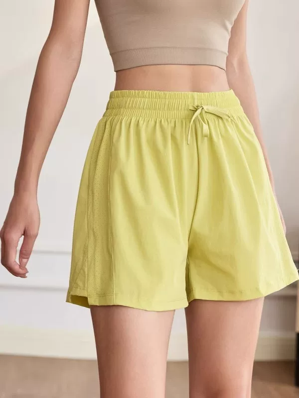 Quần short thể thao chống lộ cho nữ có lớp lót, mát mẻ và nhẹ nhàng khi chạy bộ ngoài trời, dáng rộng, nhanh khô, quần short tập yoga thể dục.