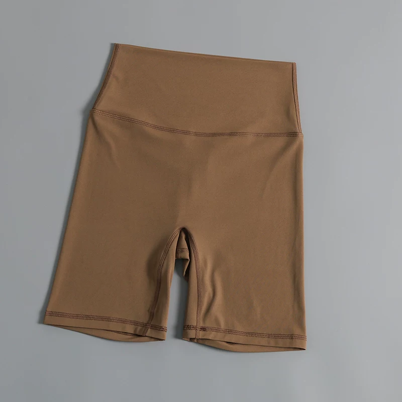 Quần short thể thao nâng mông năm điểm dành cho nữ, cạp cao, ôm sát, nhanh khô, quần tập yoga đạp xe, quần chạy bộ tập thể dục.